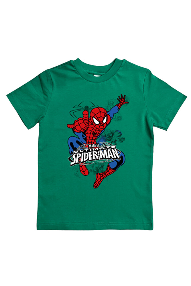 Spiderman baskılı örümcek adam pamuklu penye kumaş yazlık çocuk tişört