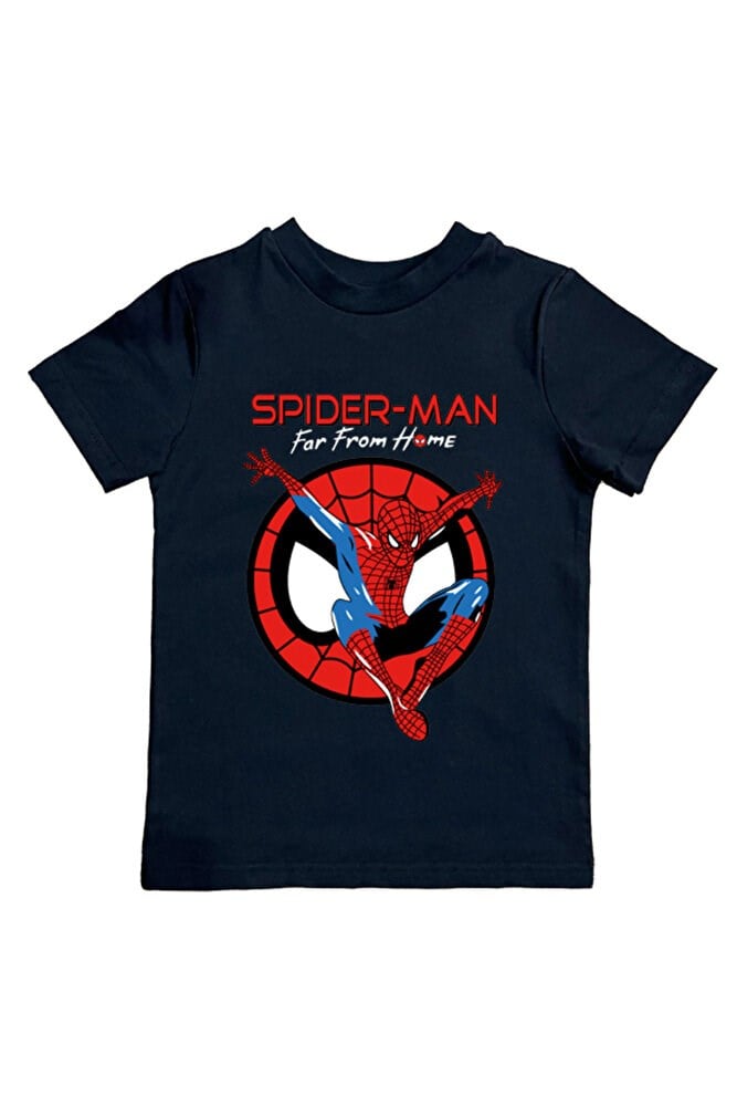 Spiderman baskılı örümcek adam pamuklu penye kumaş yazlık çocuk tişört