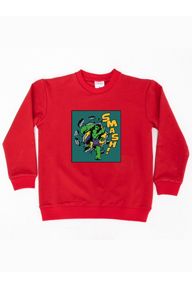 Spiderman baskılı pamuklu kumaş çocuk sweatshirt