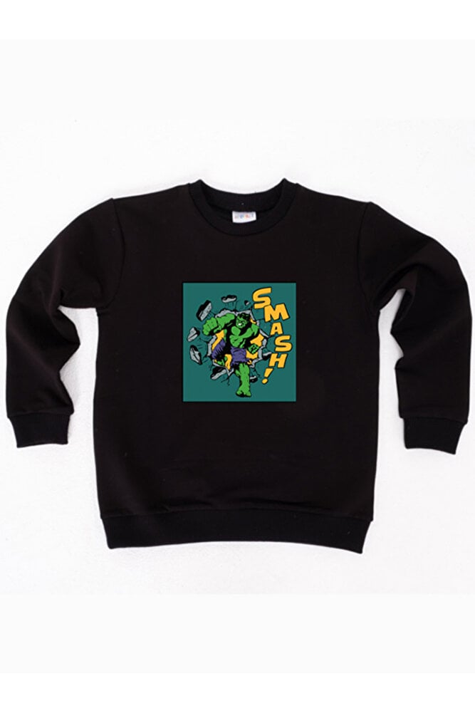 Spiderman baskılı pamuklu kumaş çocuk sweatshirt
