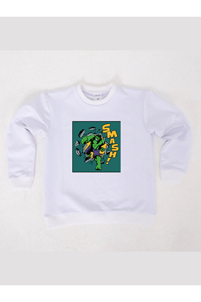 Spiderman baskılı pamuklu kumaş çocuk sweatshirt