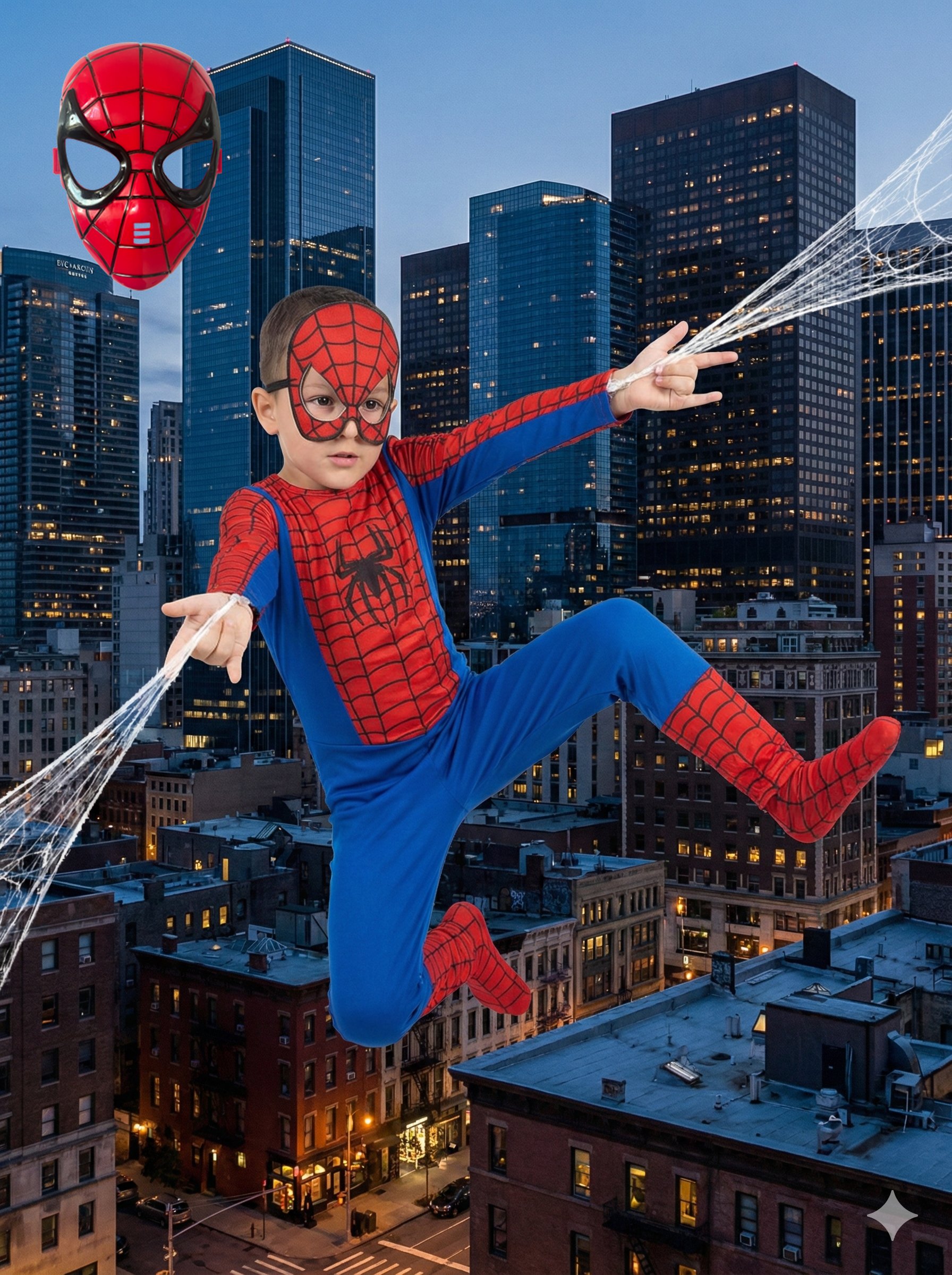Spiderman Kostümü Örümcek Adam Kostüm 2 Maskeli