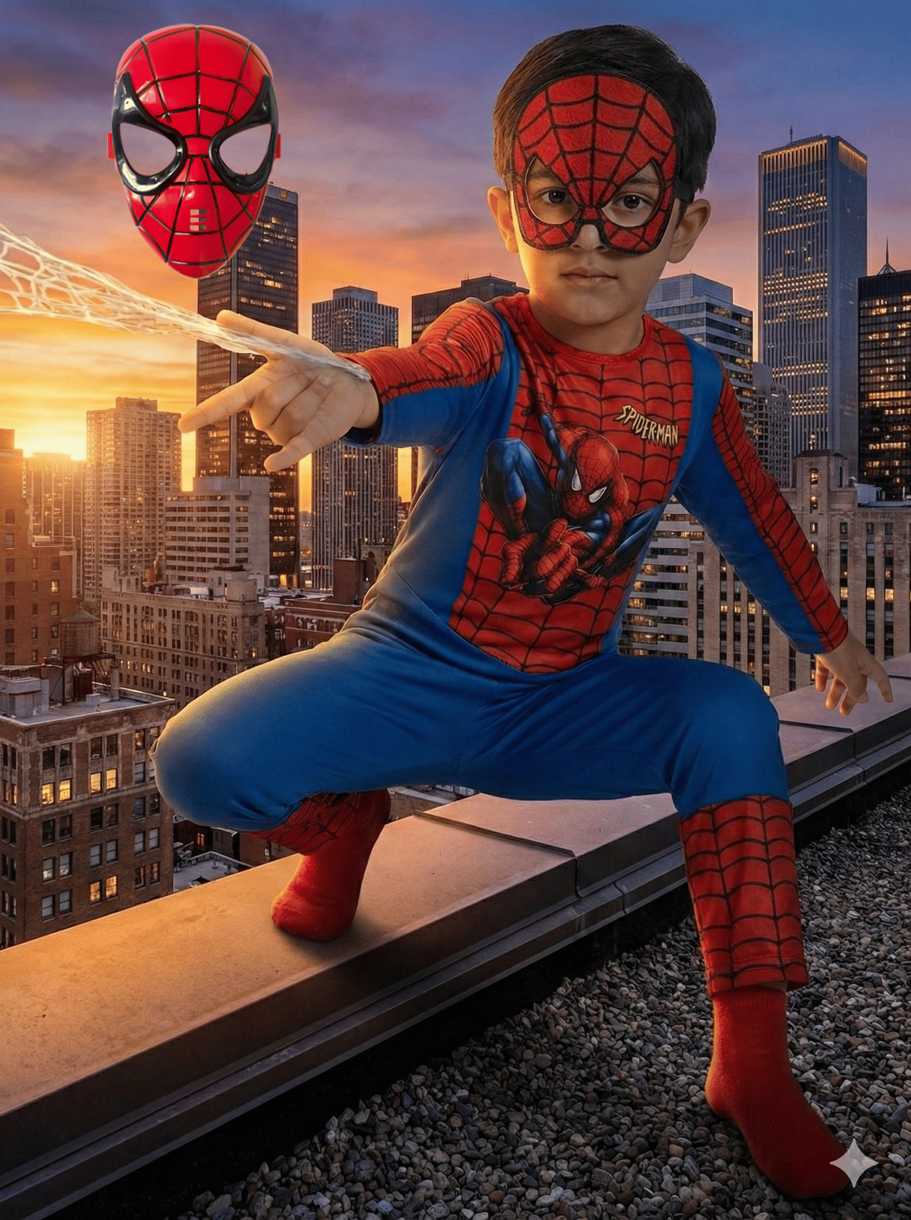 Spiderman Kostümü Yeni Örümcek Adam Kostüm 2 Maskeli