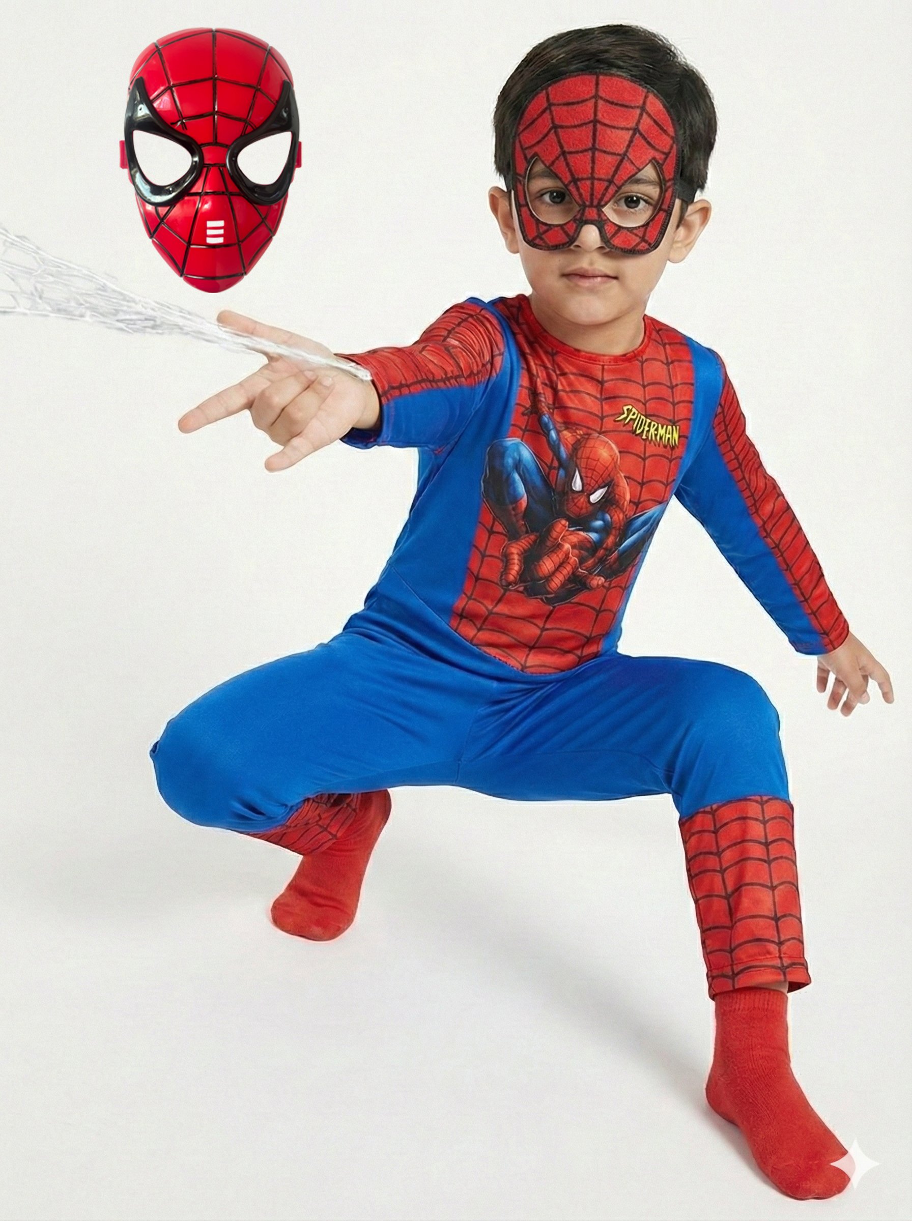 Spiderman Kostümü Yeni Örümcek Adam Kostüm 2 Maskeli