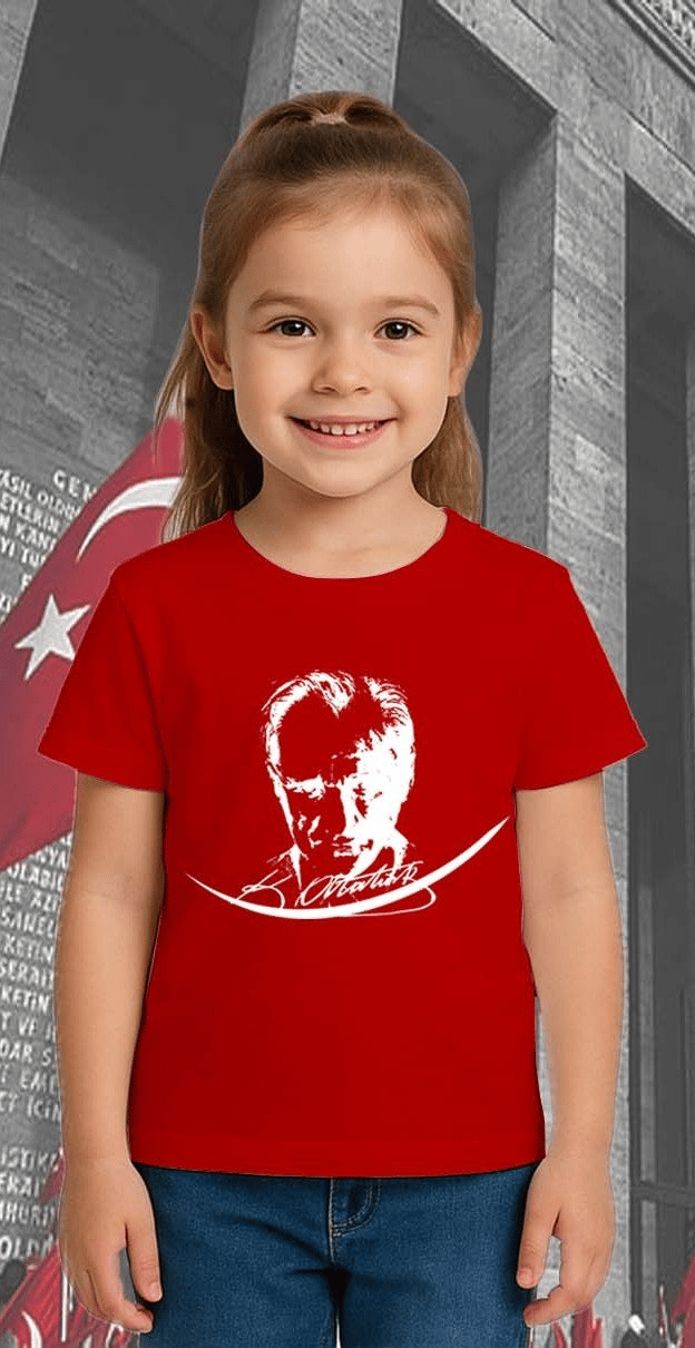 Unisex Ay Yıldızlı T-Shirt 19 Mayıs 29 Ekim 23 Nisan 10 Kasım Atatürk Çocuk Tişört