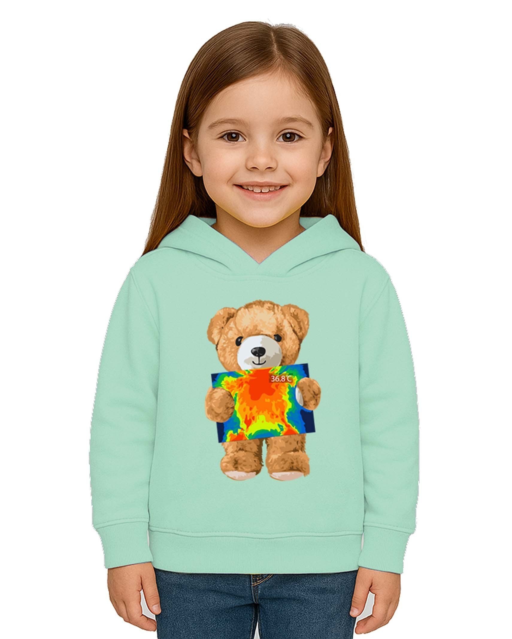 Unisex ayıcık bear Baskılı Çocuk Kapşonlu Swaetshirt 3 İplik Şardonlu