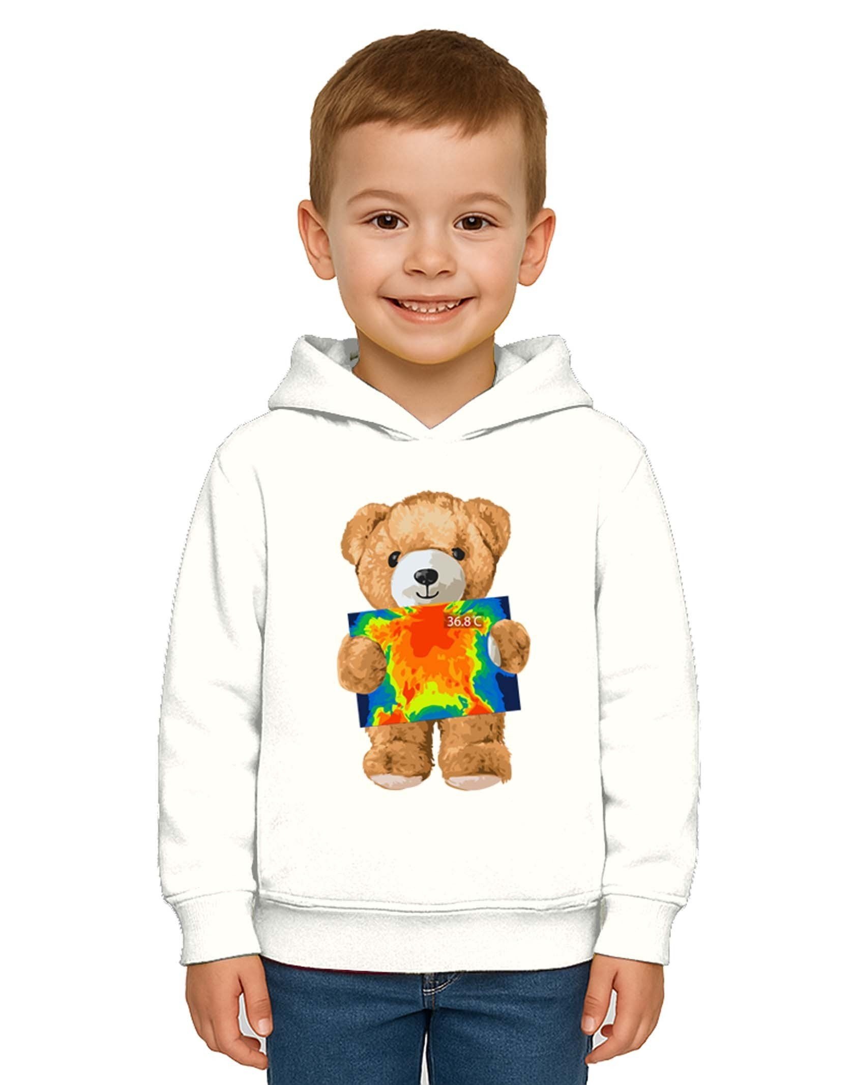 Unisex ayıcık bear Baskılı Çocuk Kapşonlu Swaetshirt 3 İplik Şardonlu