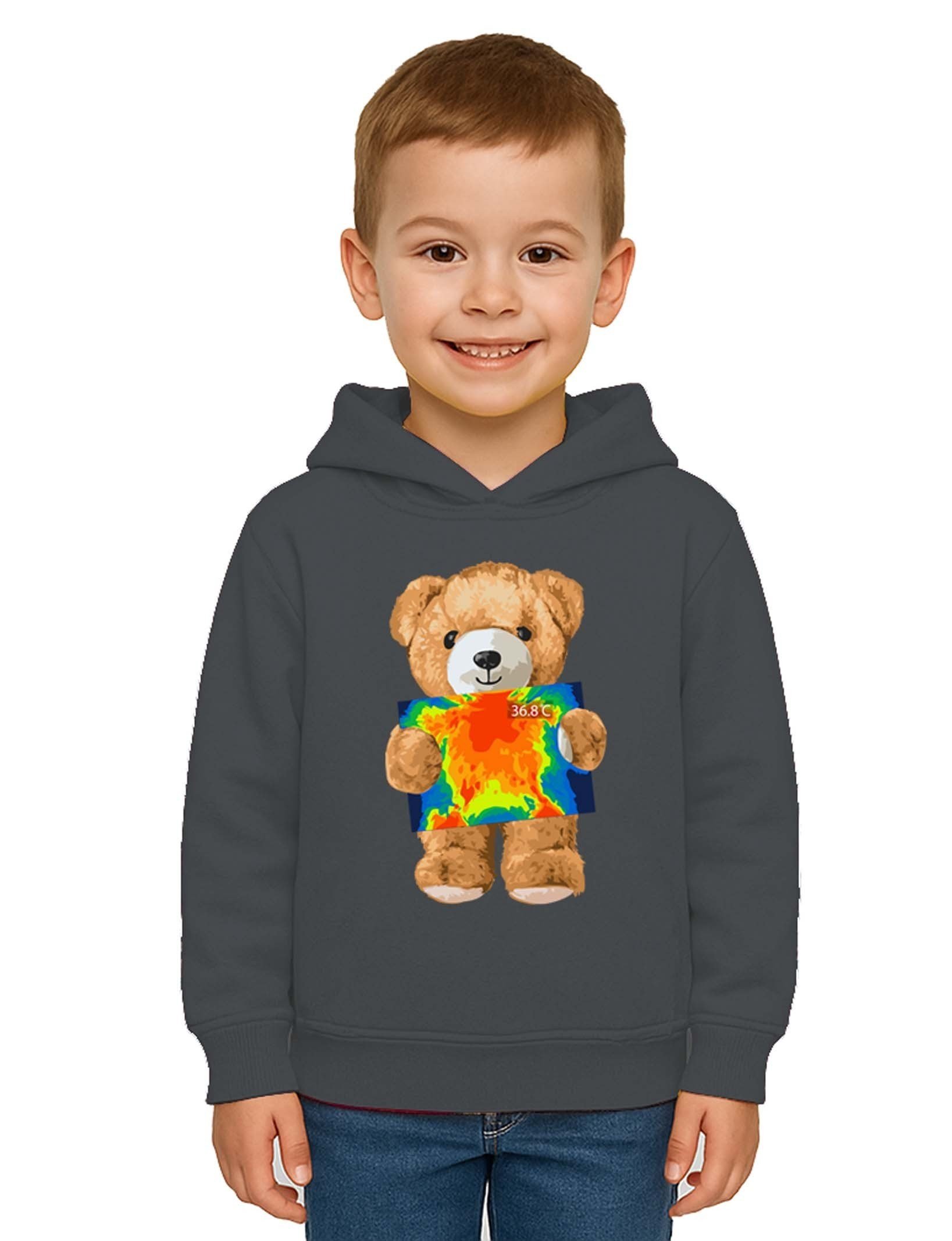 Unisex ayıcık bear Baskılı Çocuk Kapşonlu Swaetshirt 3 İplik Şardonlu