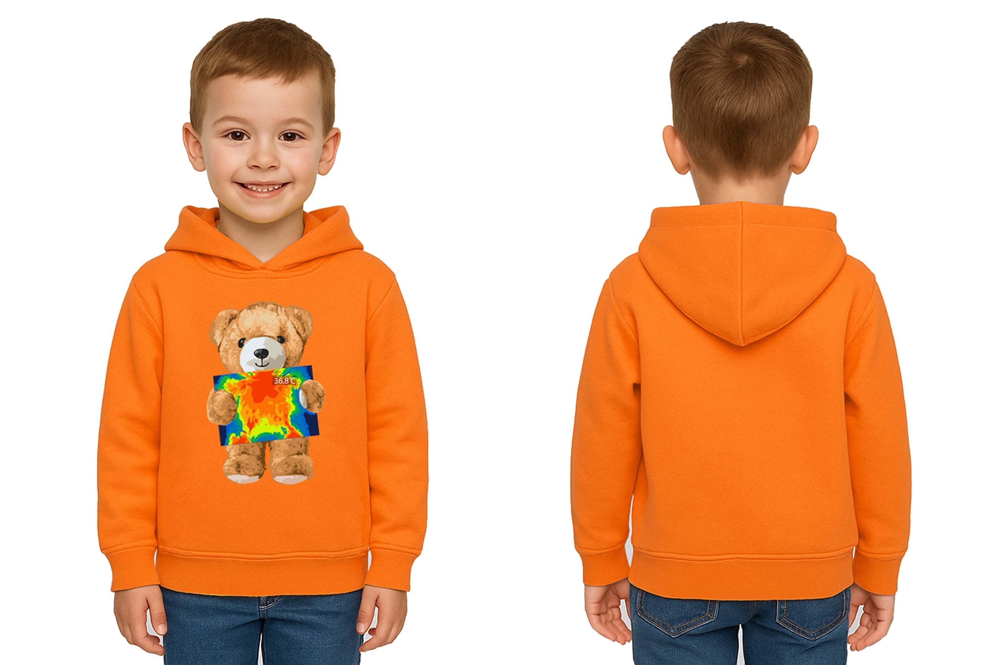 Unisex ayıcık bear Baskılı Çocuk Kapşonlu Swaetshirt 3 İplik Şardonlu