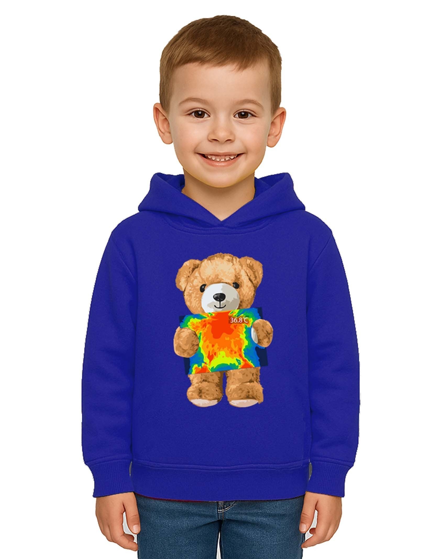 Unisex ayıcık bear Baskılı Çocuk Kapşonlu Swaetshirt 3 İplik Şardonlu