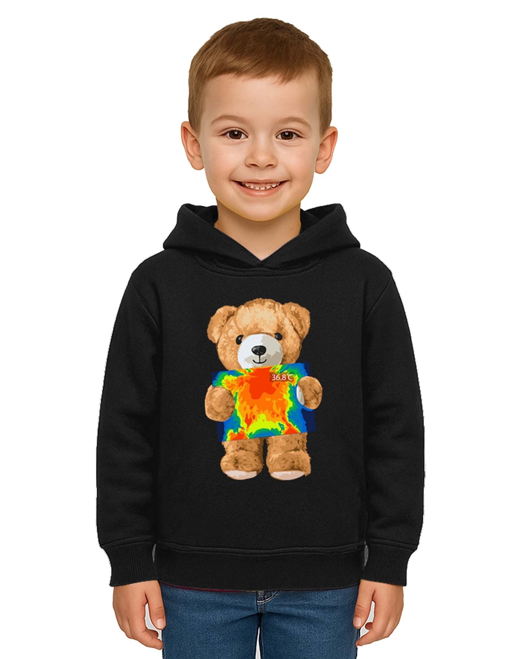 Unisex ayıcık bear Baskılı Çocuk Kapşonlu Swaetshirt 3 İplik Şardonlu