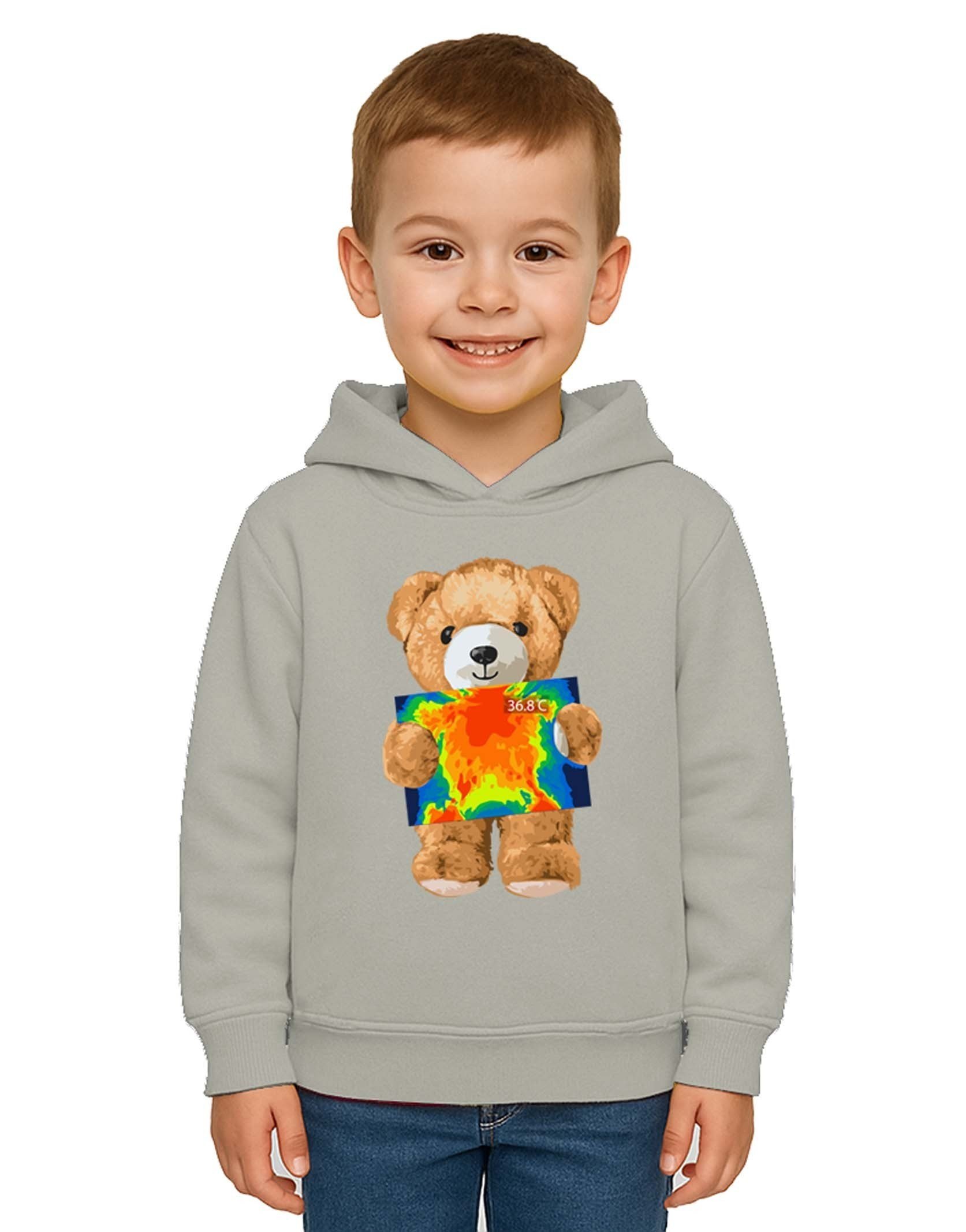 Unisex ayıcık bear Baskılı Çocuk Kapşonlu Swaetshirt 3 İplik Şardonlu