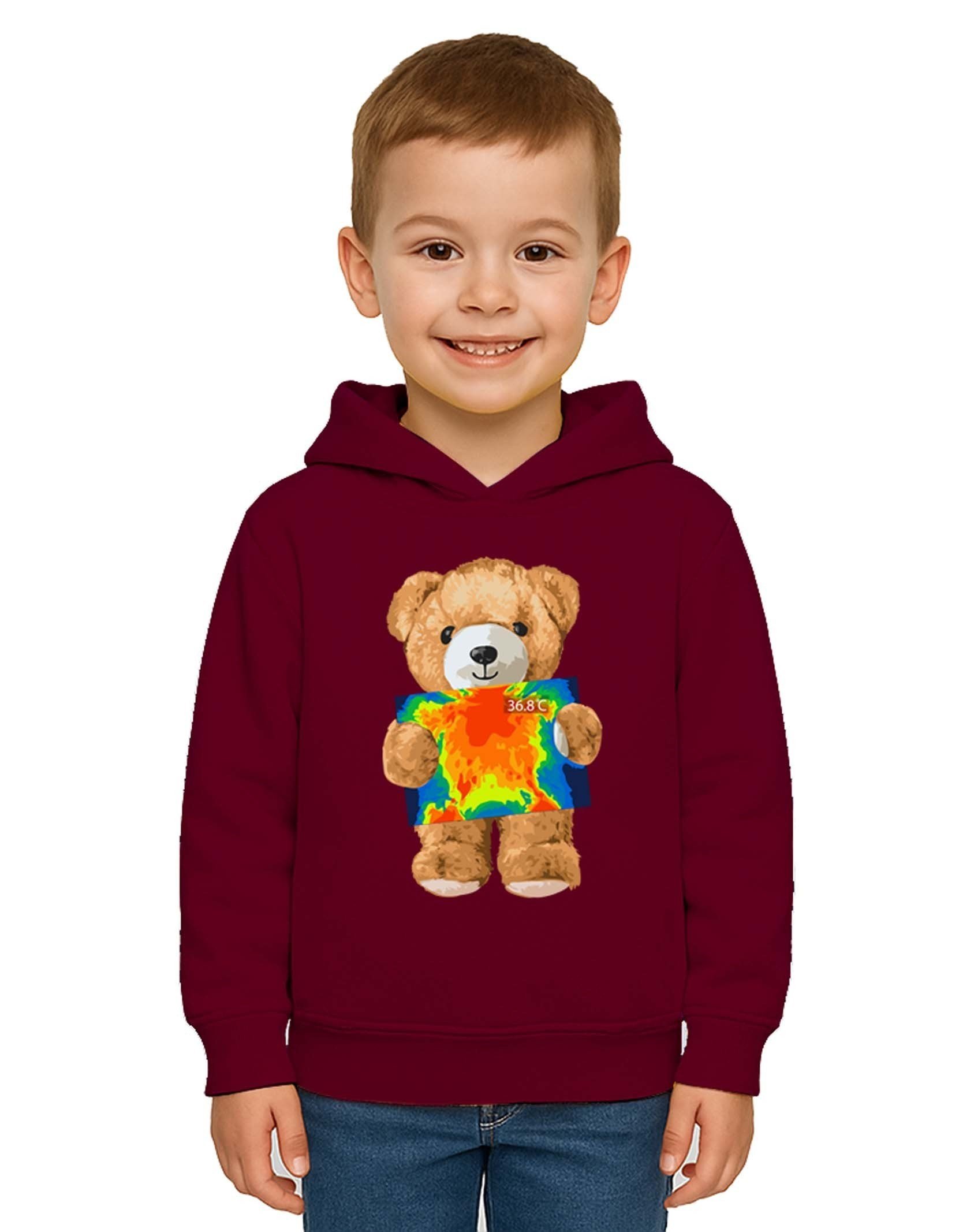 Unisex ayıcık bear Baskılı Çocuk Kapşonlu Swaetshirt 3 İplik Şardonlu