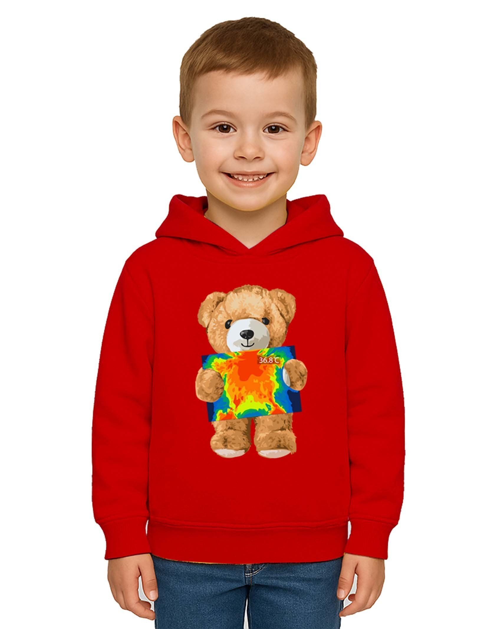 Unisex ayıcık bear Baskılı Çocuk Kapşonlu Swaetshirt 3 İplik Şardonlu