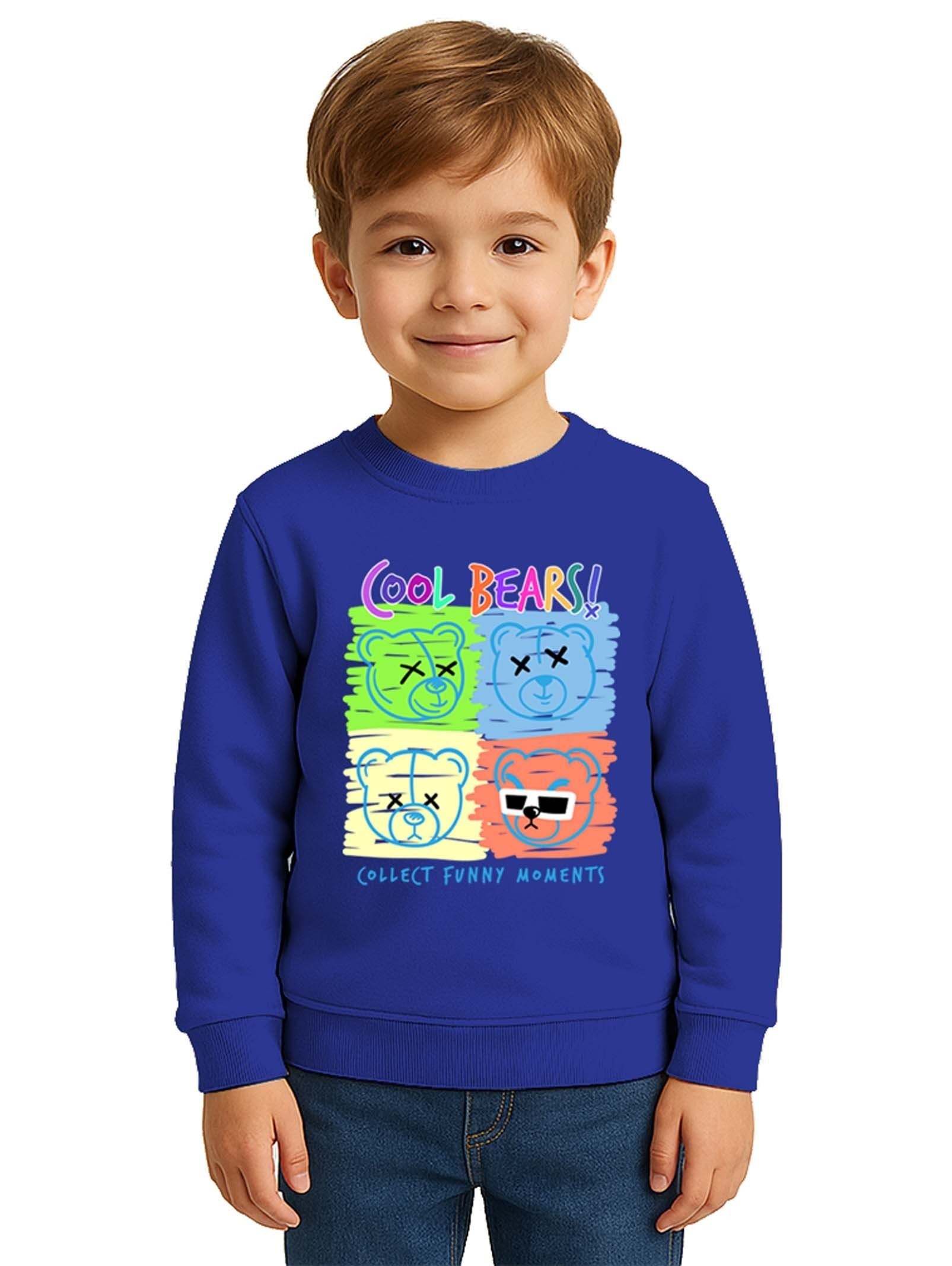 Unisex ayıcık bear Baskılı Çocuk Swaetshirt 3 İplik Şardonlu