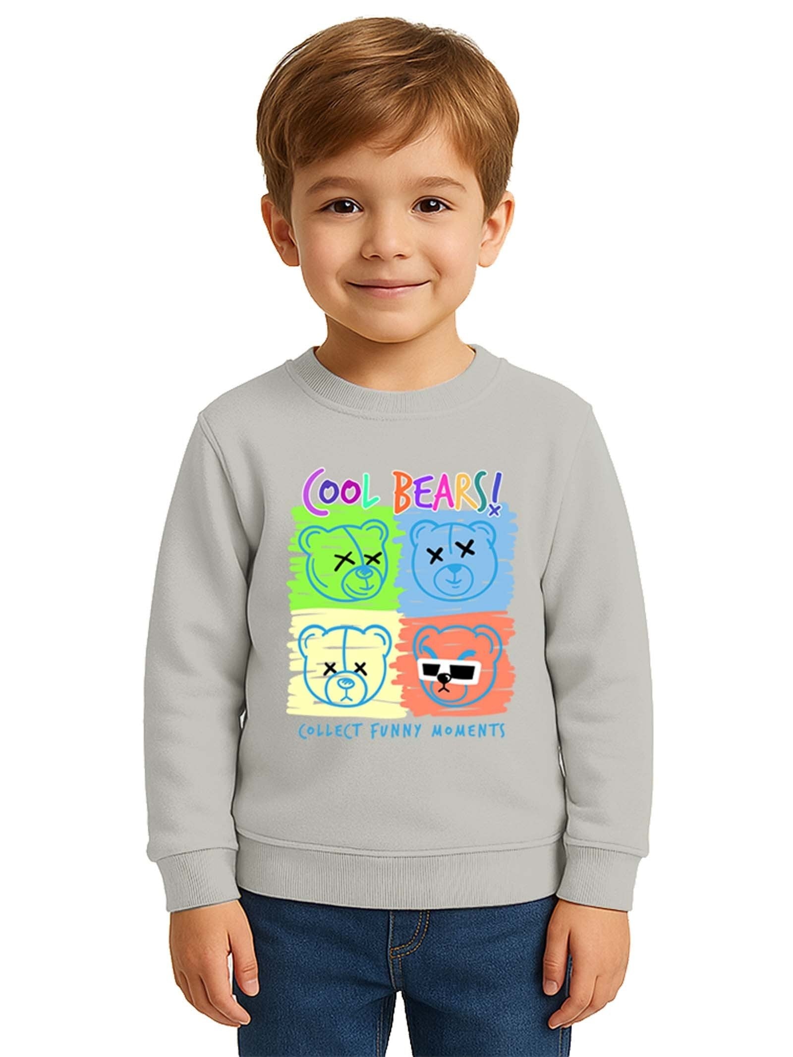 Unisex ayıcık bear Baskılı Çocuk Swaetshirt 3 İplik Şardonlu