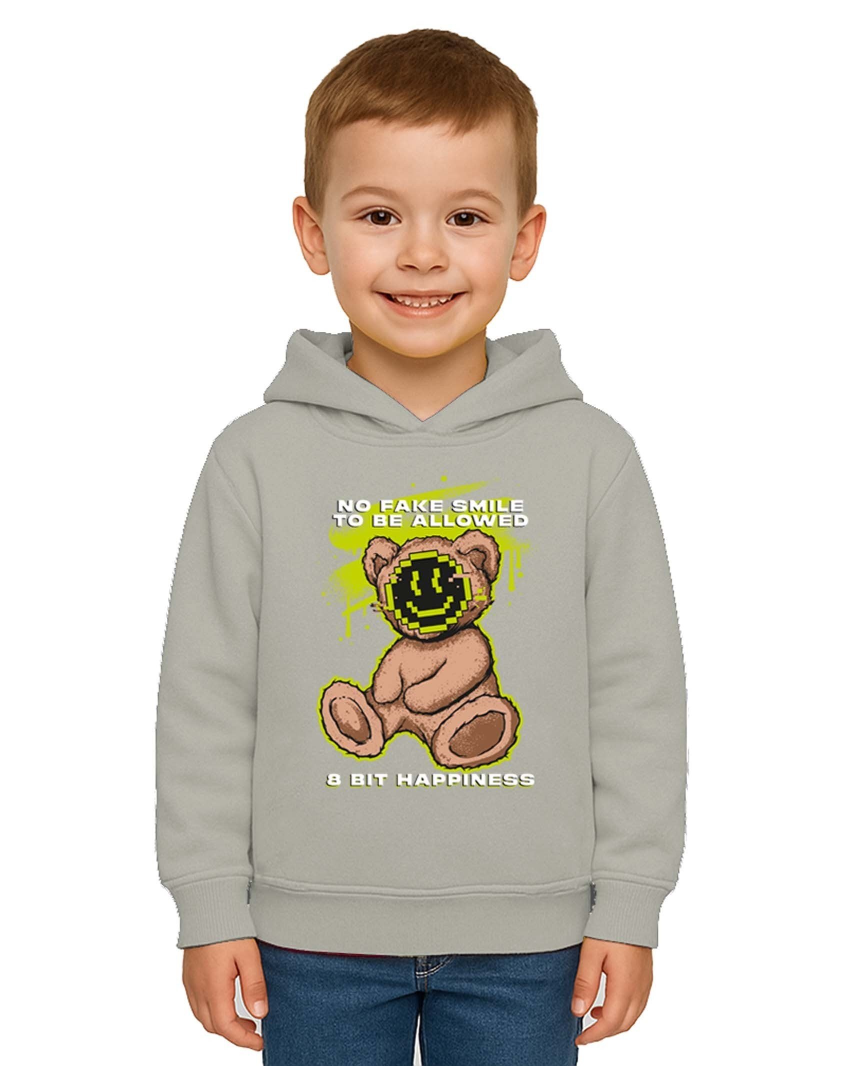 Unisex ayıcık bear Baskılı Çocuk Swaetshirt Kapşonlu 3 İplik Şardonlu