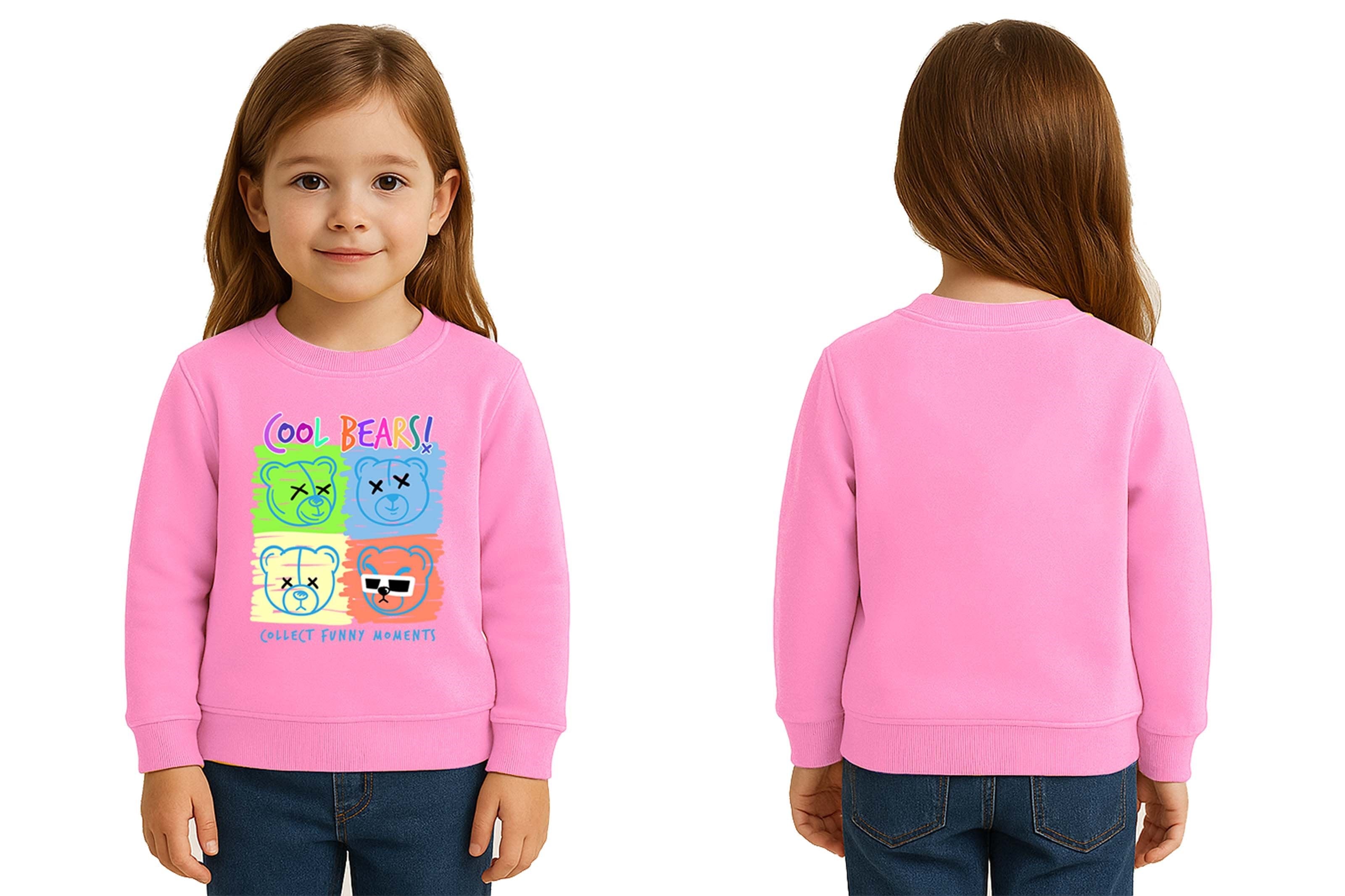 Unisex ayıcık bear Baskılı Çocuk Swaetshirt 3 İplik Şardonlu