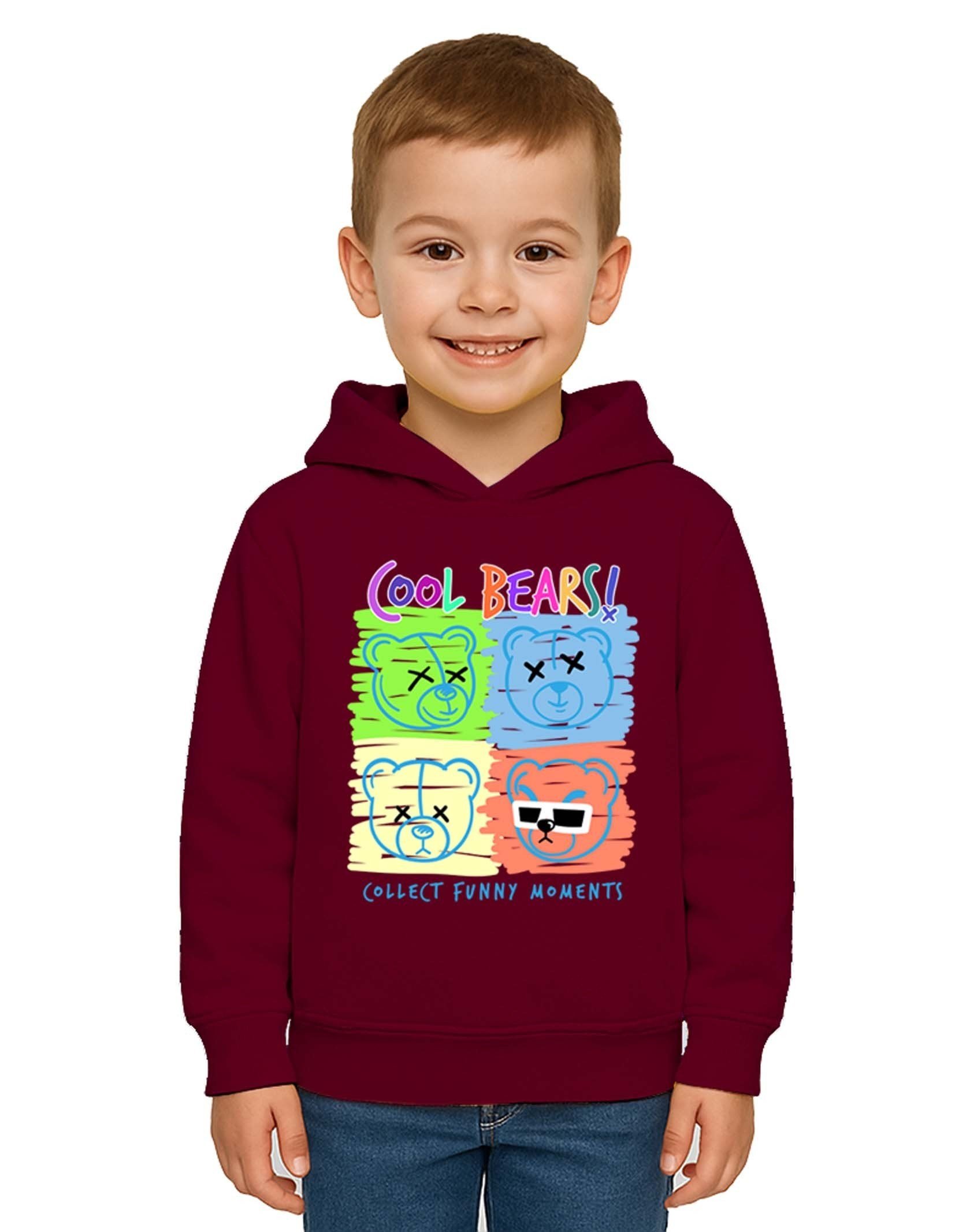 Unisex ayıcık bear Baskılı Çocuk Swaetshirt Kapşonlu 3 İplik Şardonlu
