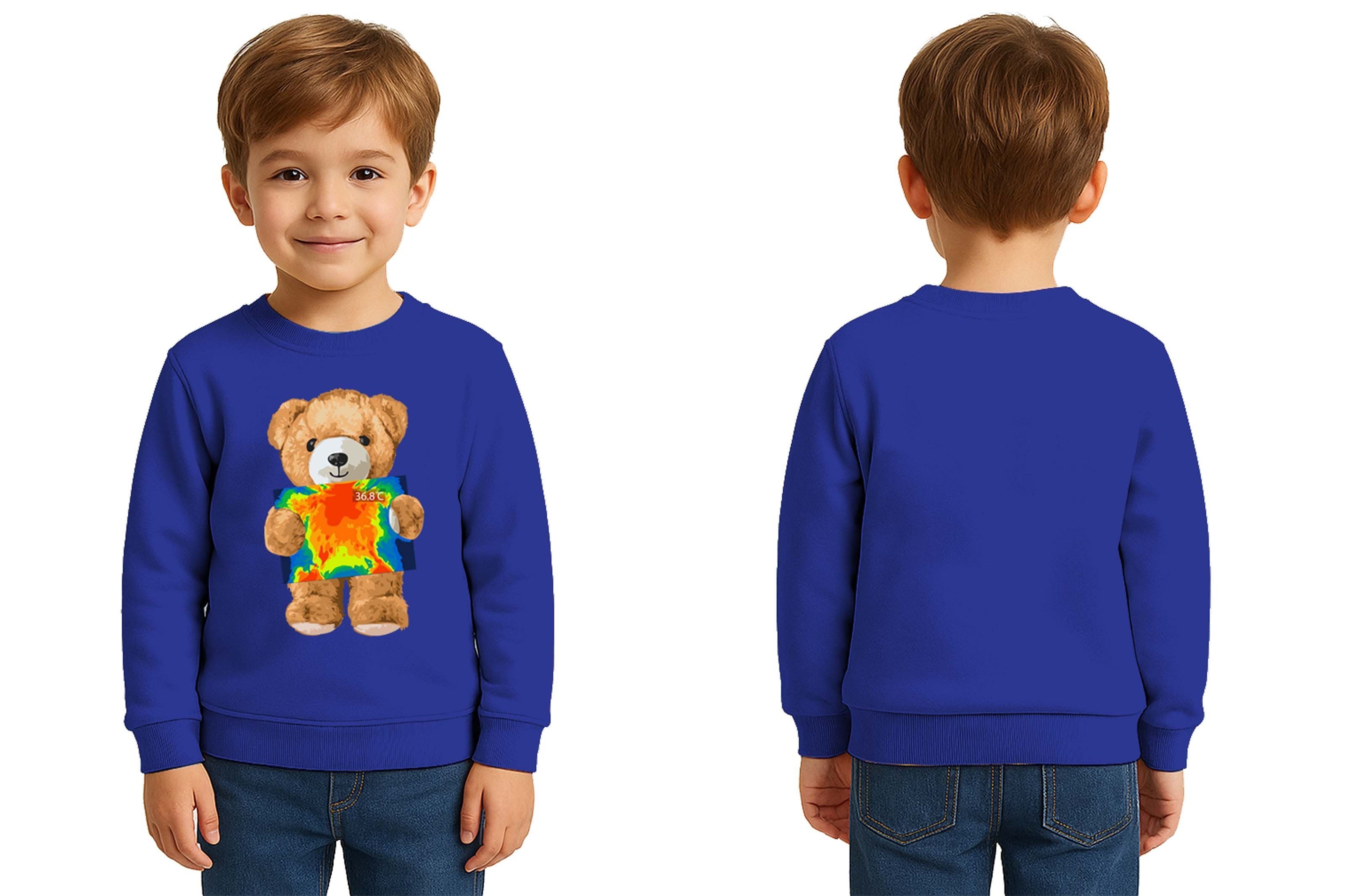 Unisex ayıcık bear Baskılı Çocuk Swaetshirt 3 İplik Şardonlu