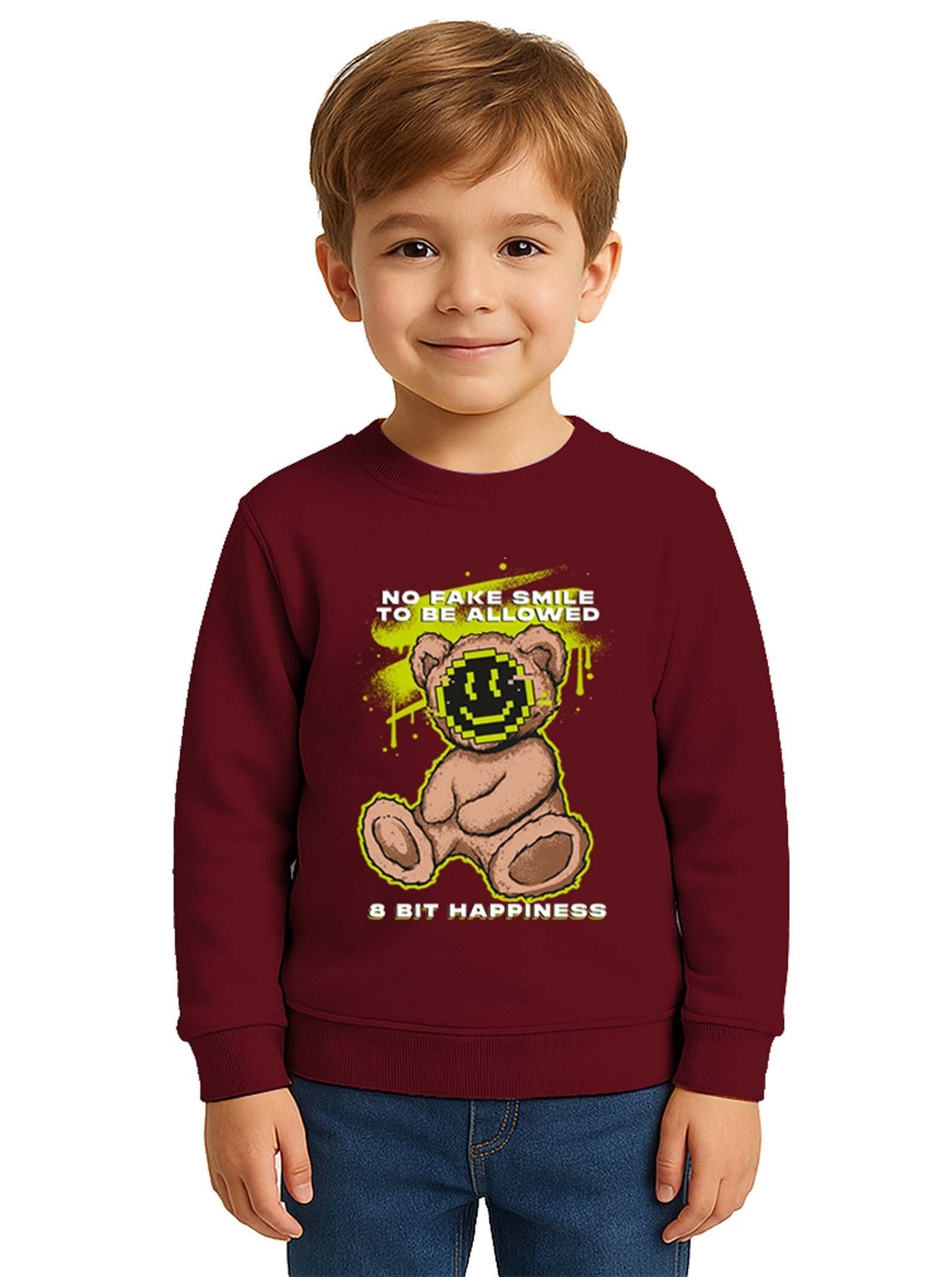 Unisex ayıcık bear Baskılı Çocuk Swaetshirt 3 İplik Şardonlu