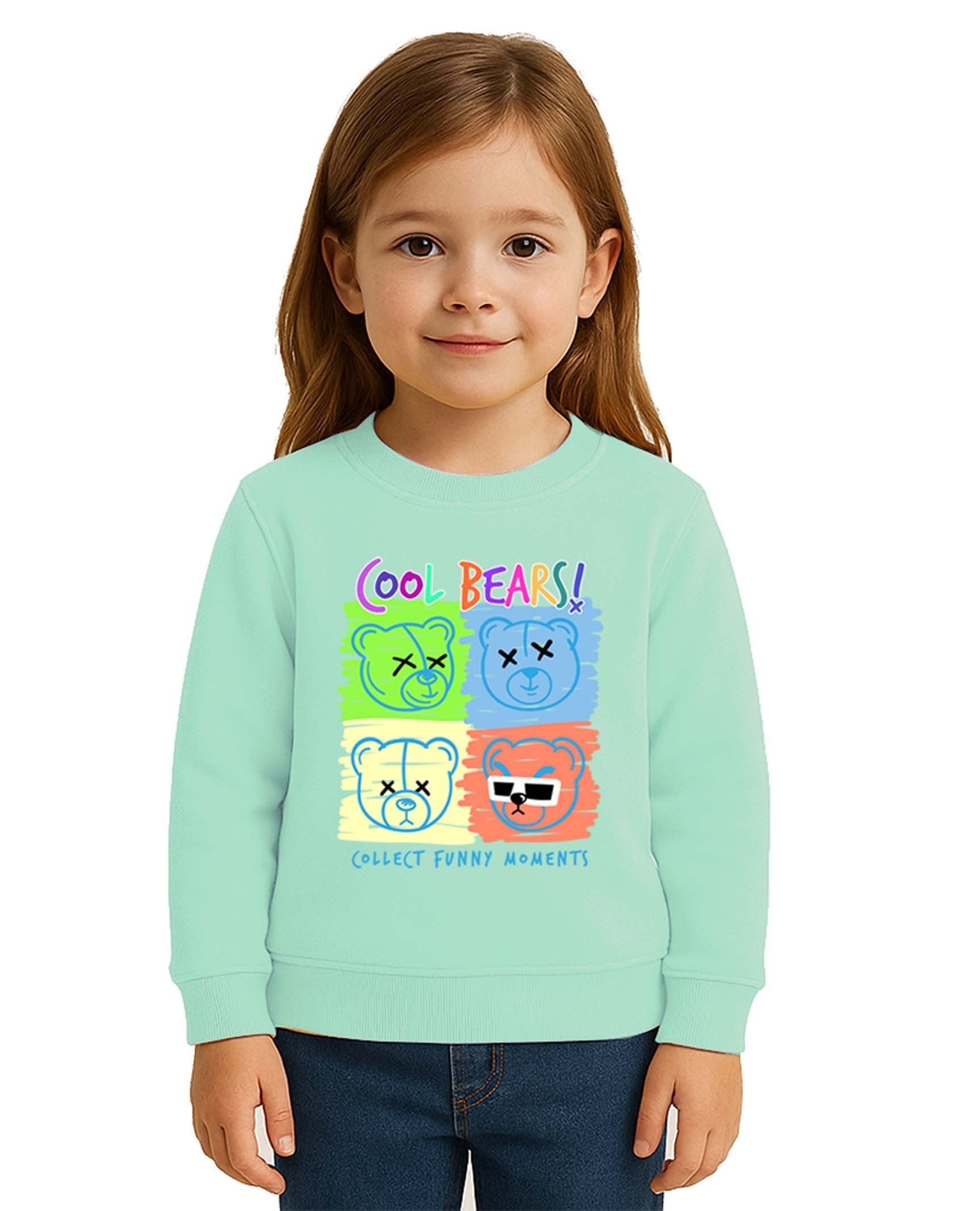 Unisex ayıcık bear Baskılı Çocuk Swaetshirt 3 İplik Şardonlu