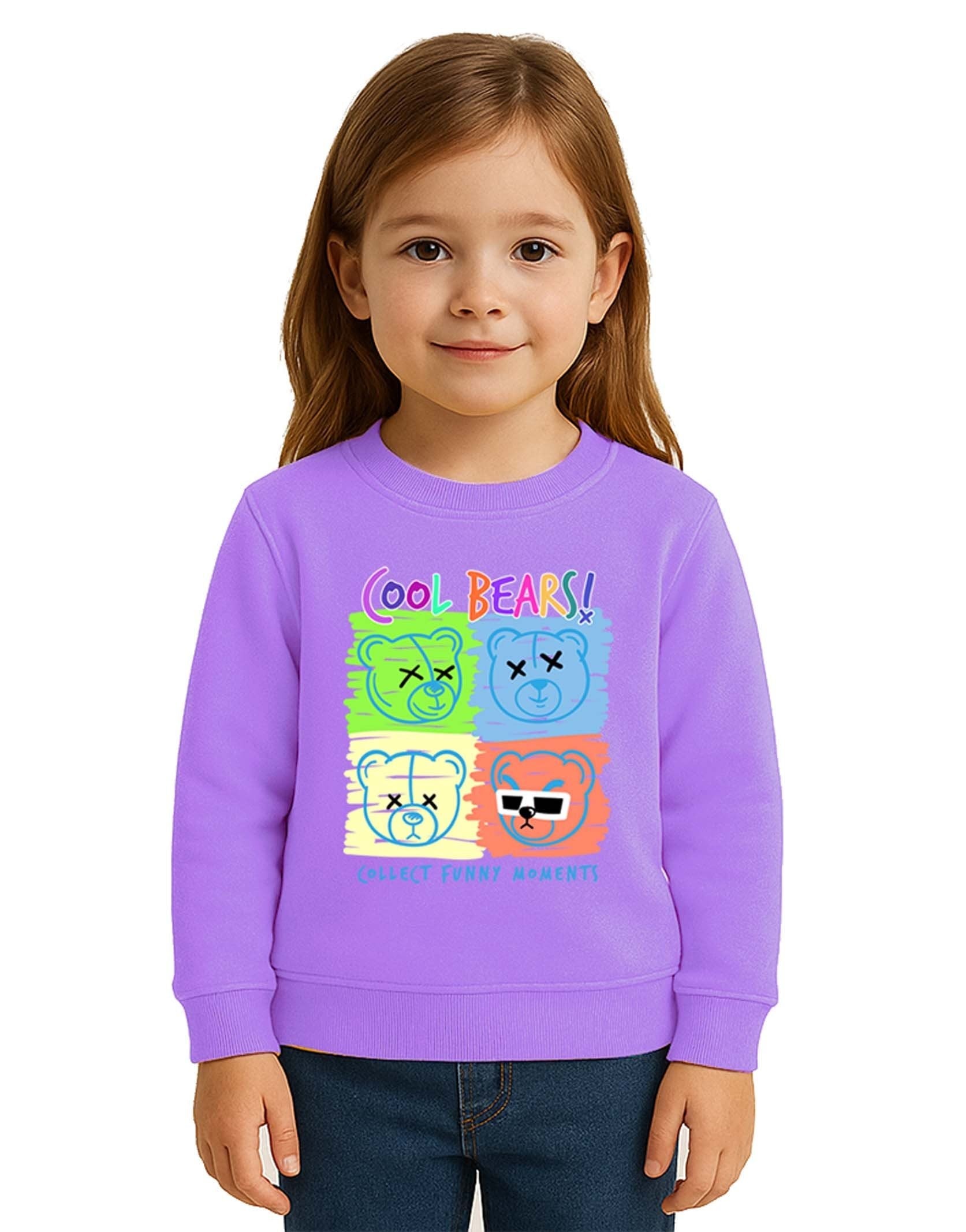 Unisex ayıcık bear Baskılı Çocuk Swaetshirt 3 İplik Şardonlu