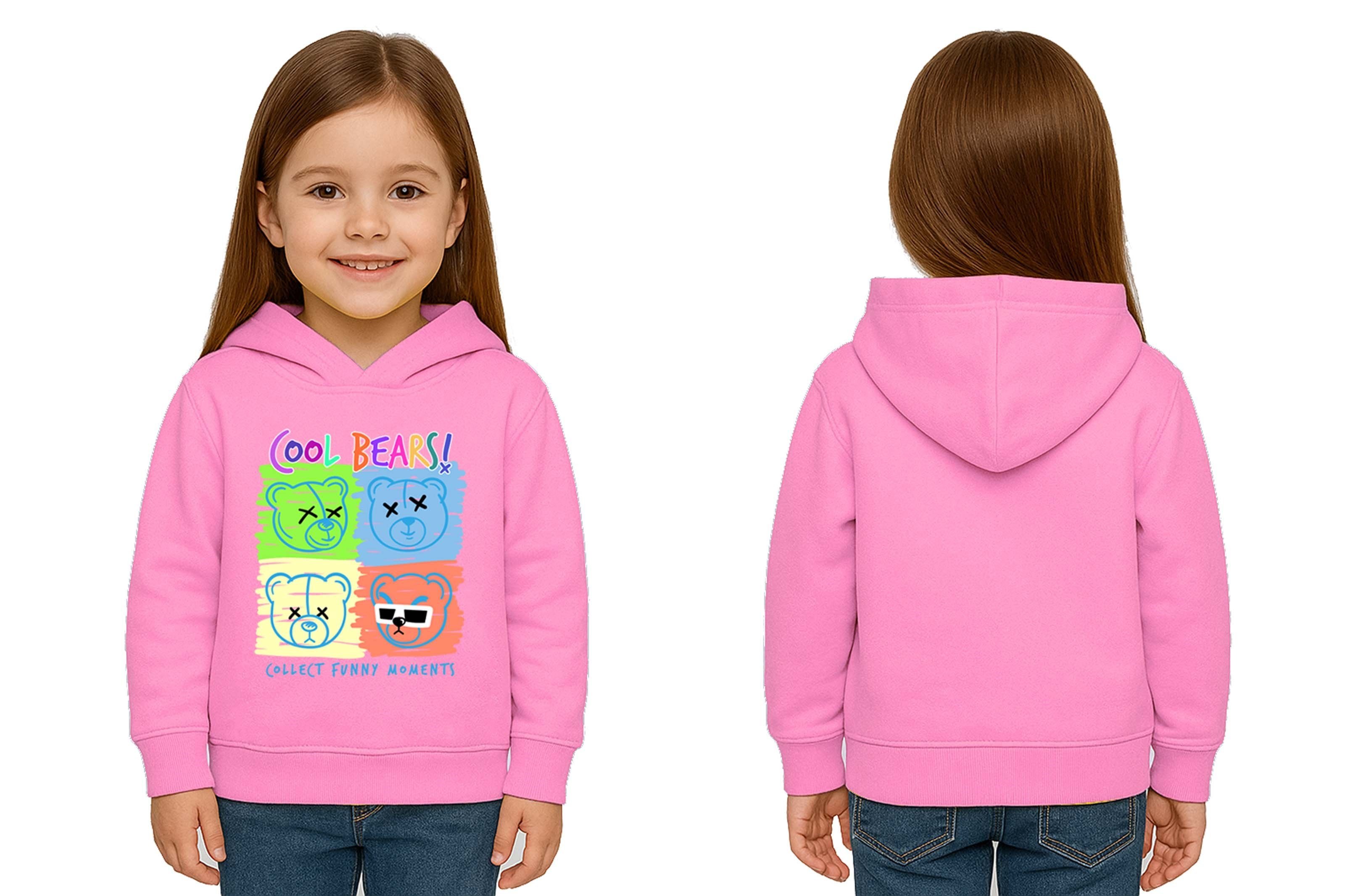 Unisex ayıcık bear Baskılı Çocuk Swaetshirt Kapşonlu 3 İplik Şardonlu