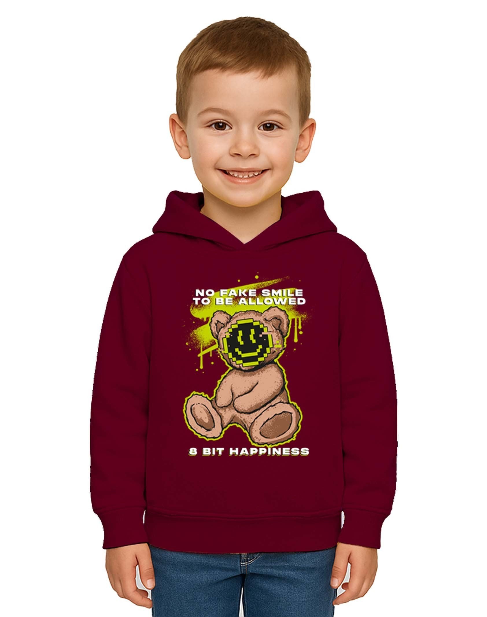 Unisex ayıcık bear Baskılı Çocuk Swaetshirt Kapşonlu 3 İplik Şardonlu