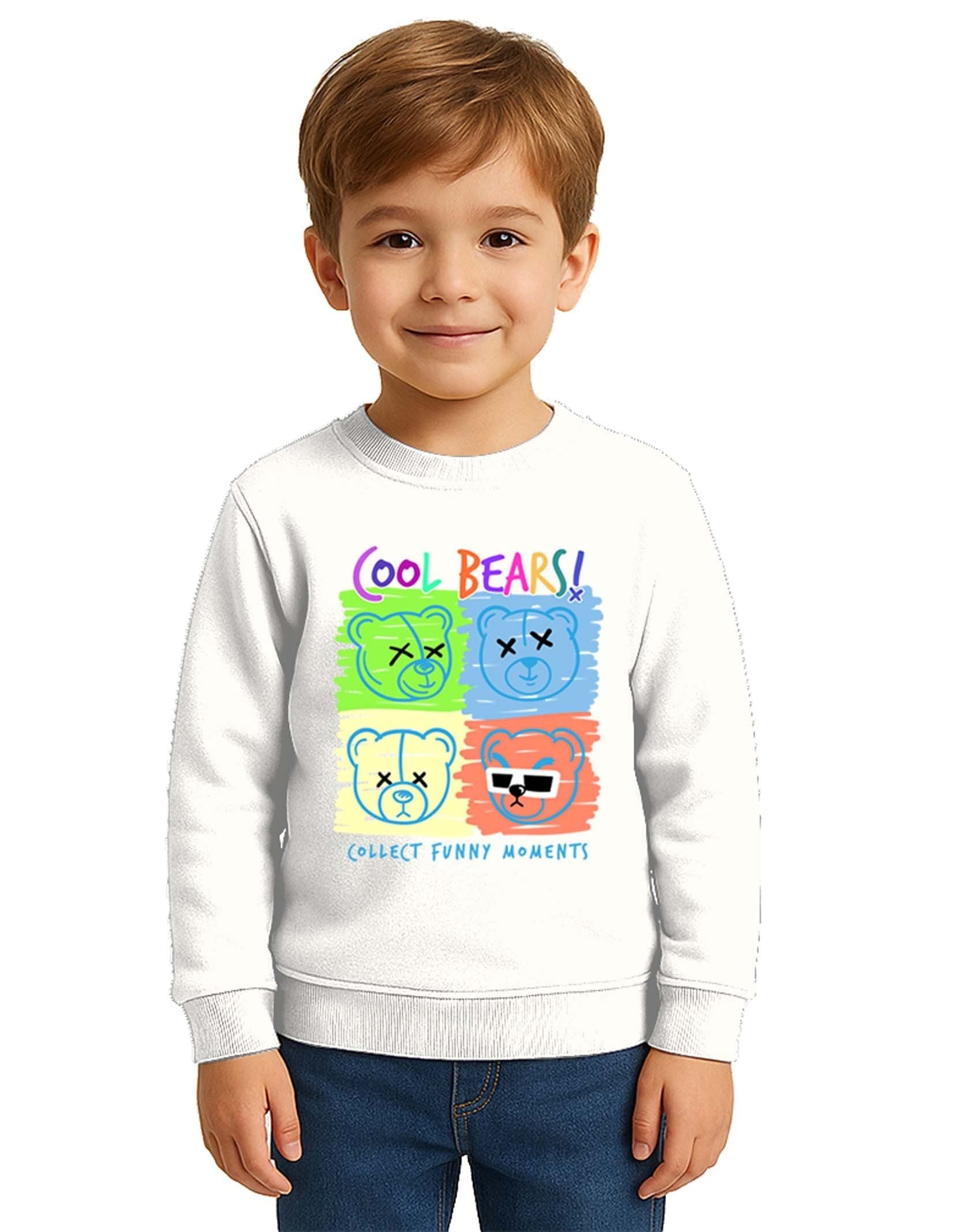 Unisex ayıcık bear Baskılı Çocuk Swaetshirt 3 İplik Şardonlu
