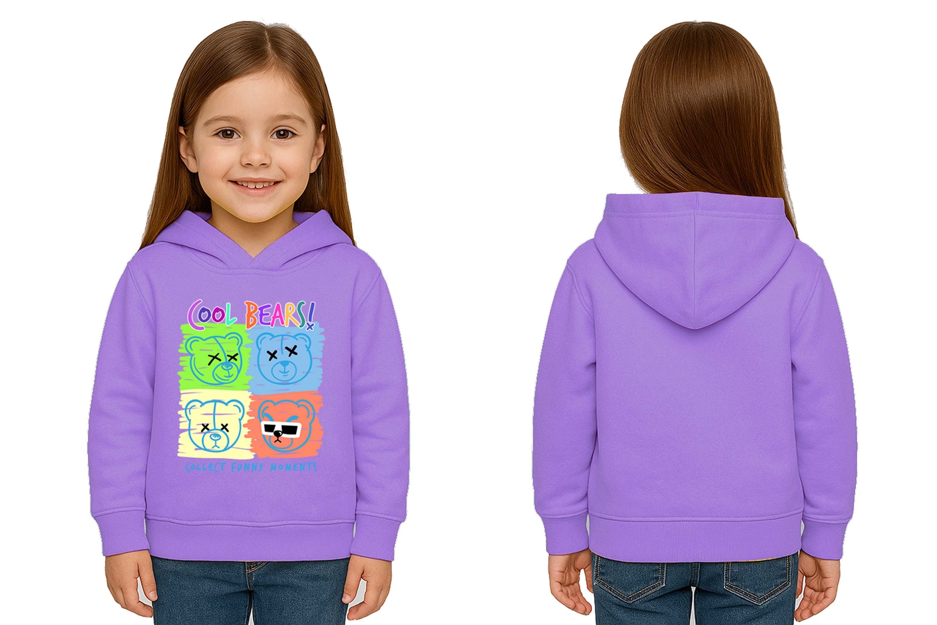 Unisex ayıcık bear Baskılı Çocuk Swaetshirt Kapşonlu 3 İplik Şardonlu