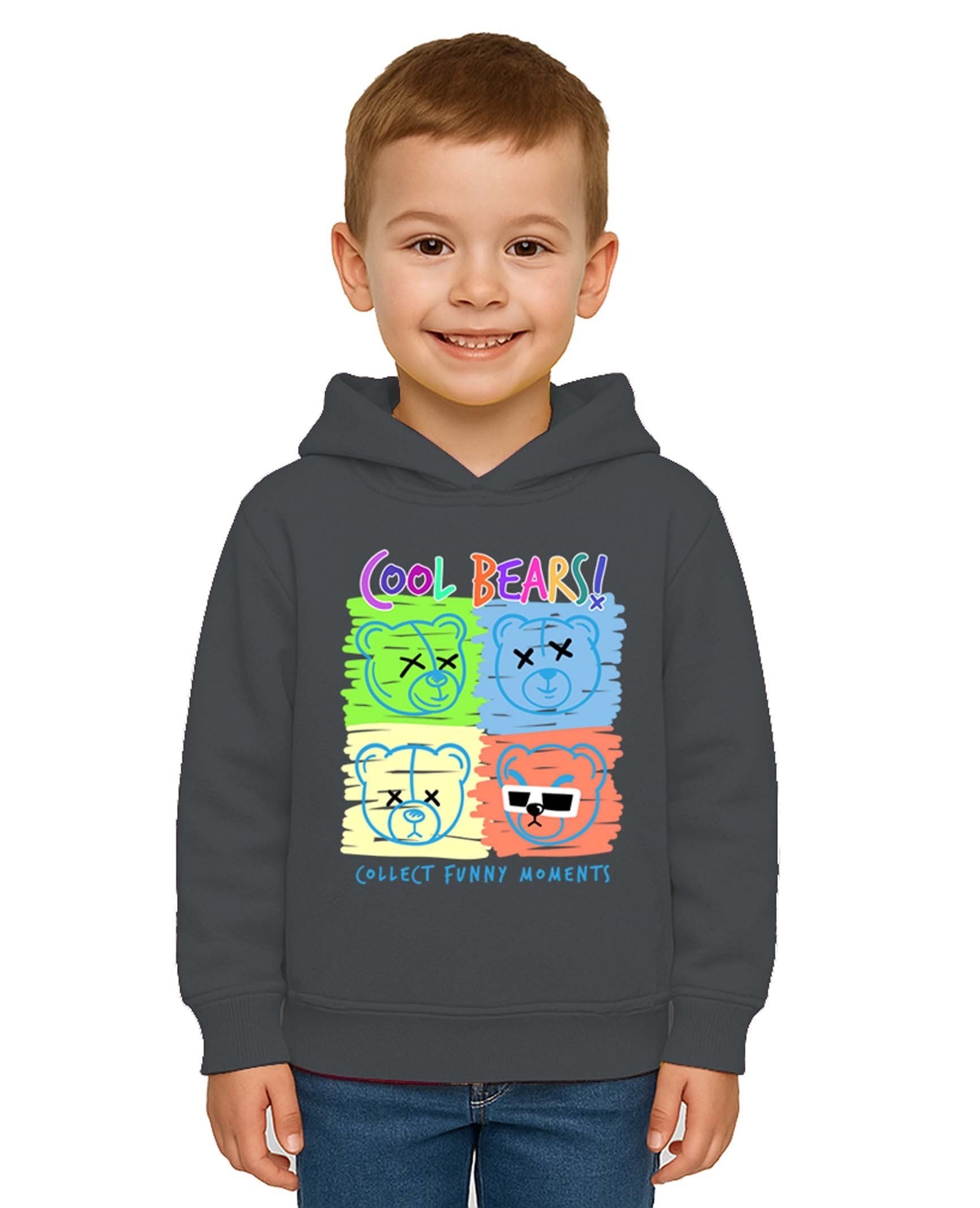 Unisex ayıcık bear Baskılı Çocuk Swaetshirt Kapşonlu 3 İplik Şardonlu
