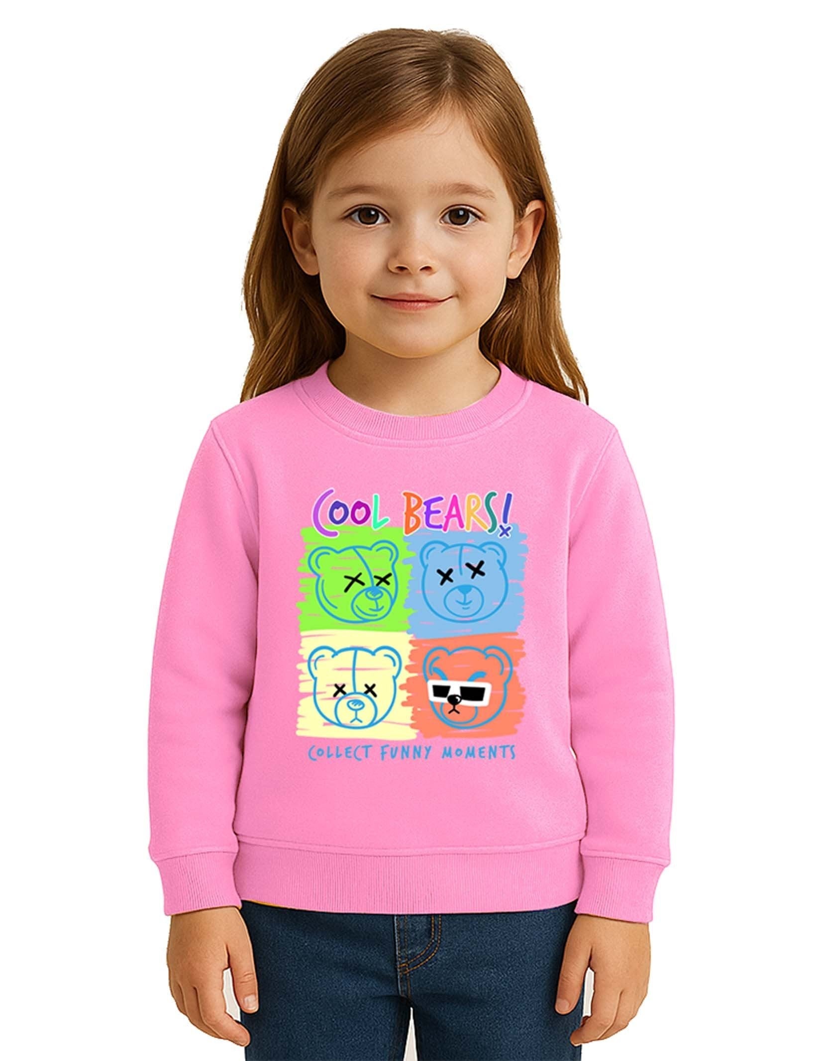 Unisex ayıcık bear Baskılı Çocuk Swaetshirt 3 İplik Şardonlu