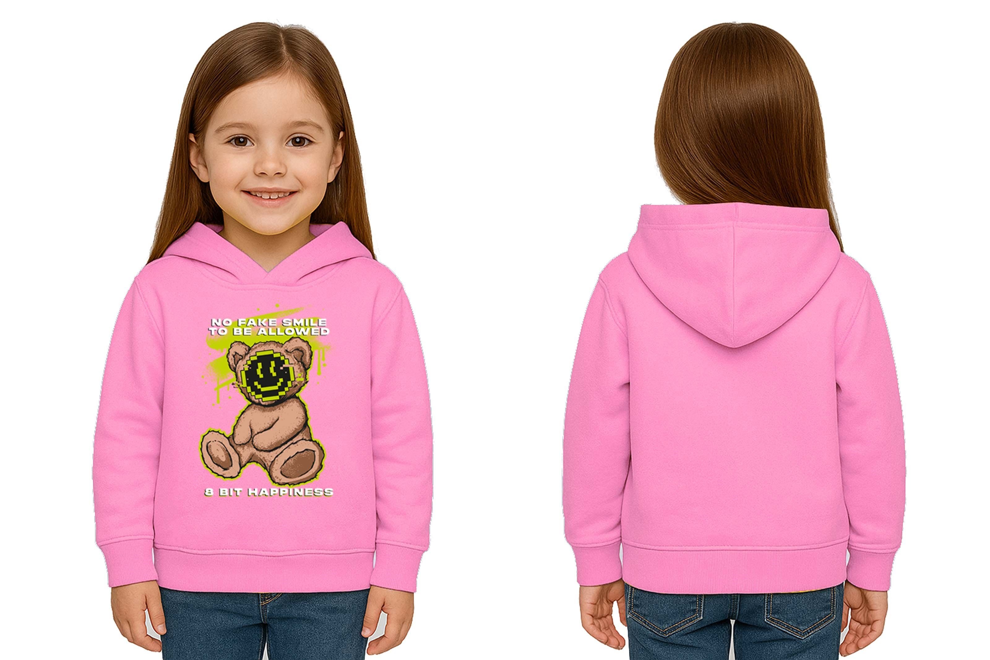 Unisex ayıcık bear Baskılı Çocuk Swaetshirt Kapşonlu 3 İplik Şardonlu