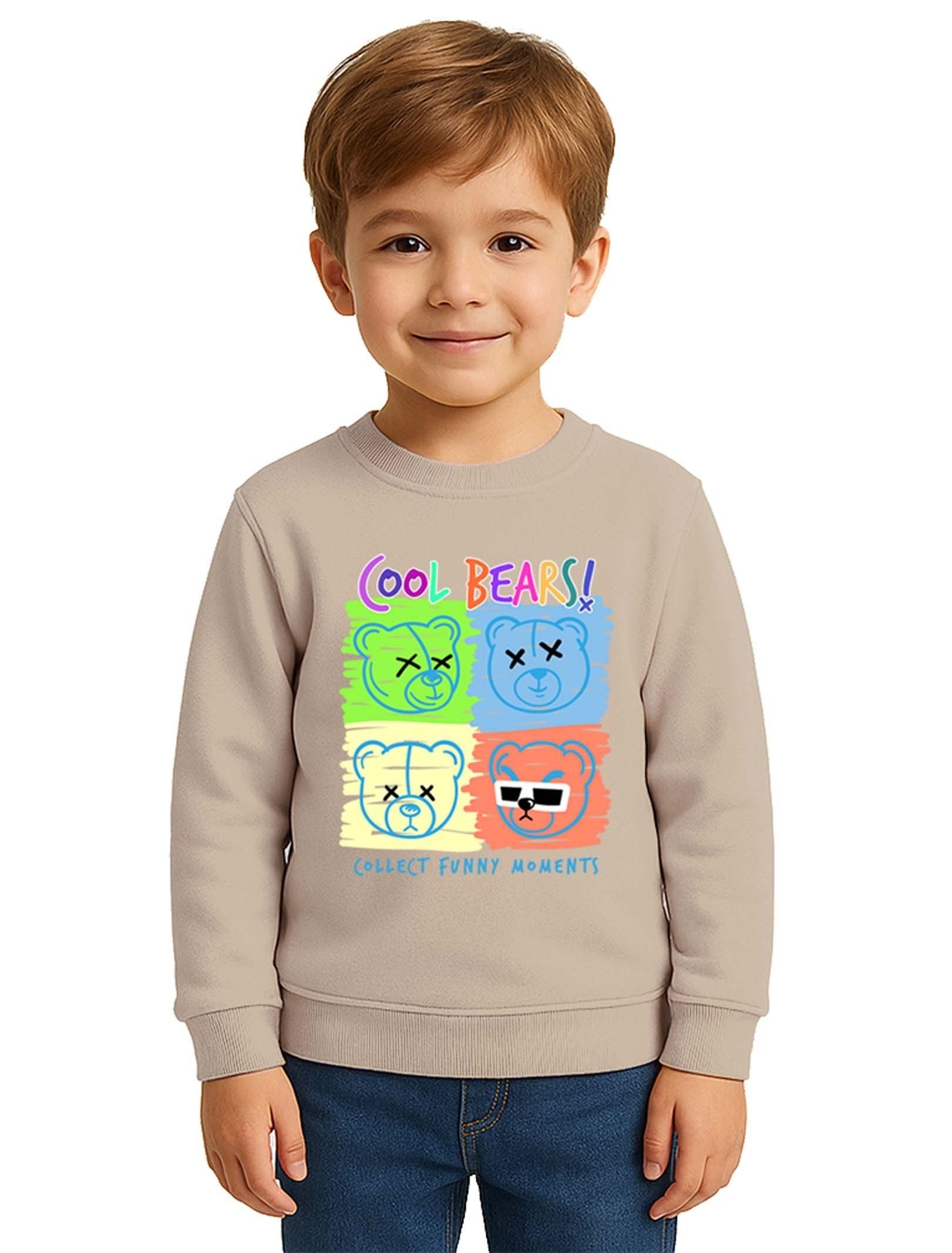Unisex ayıcık bear Baskılı Çocuk Swaetshirt 3 İplik Şardonlu