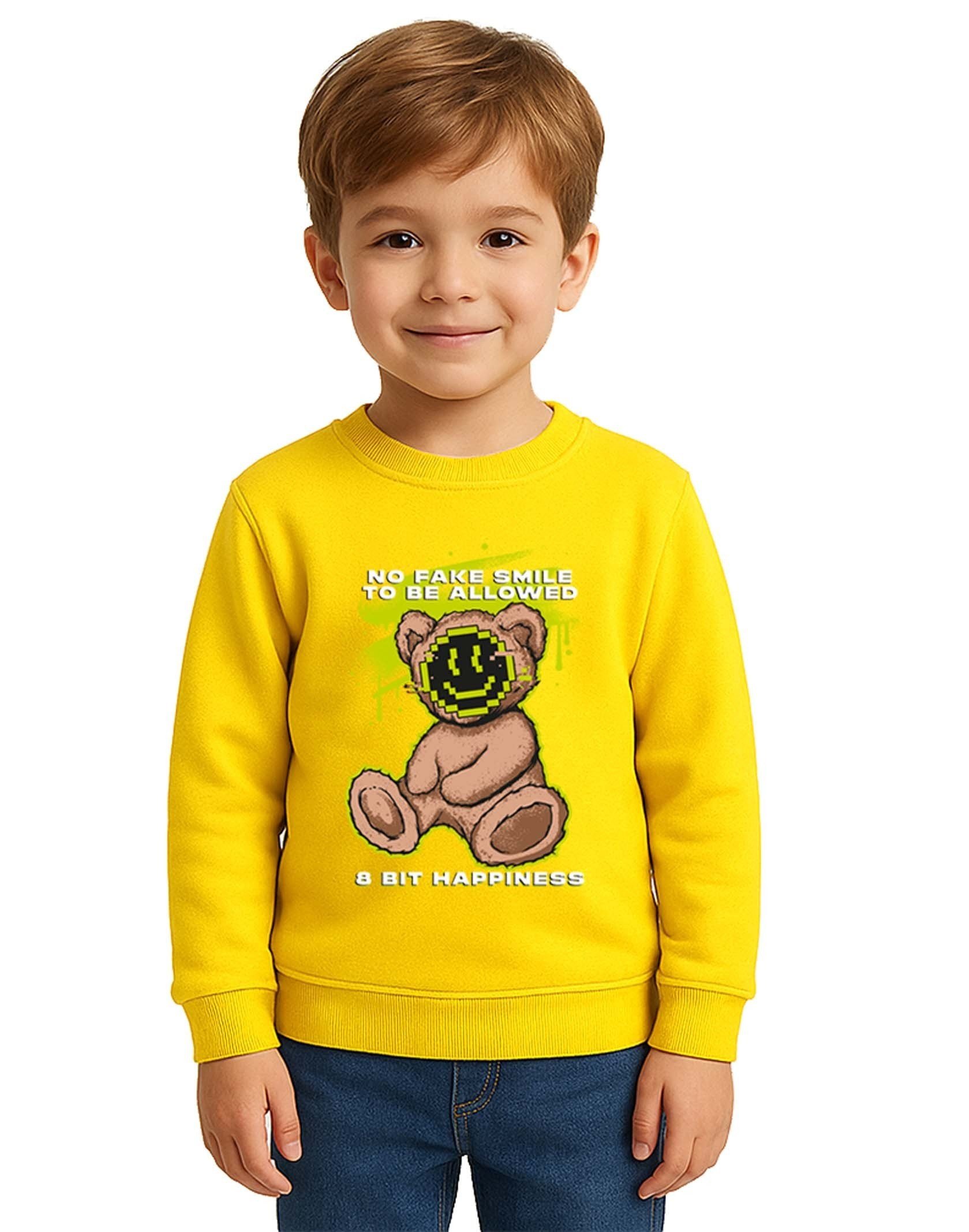 Unisex ayıcık bear Baskılı Çocuk Swaetshirt 3 İplik Şardonlu