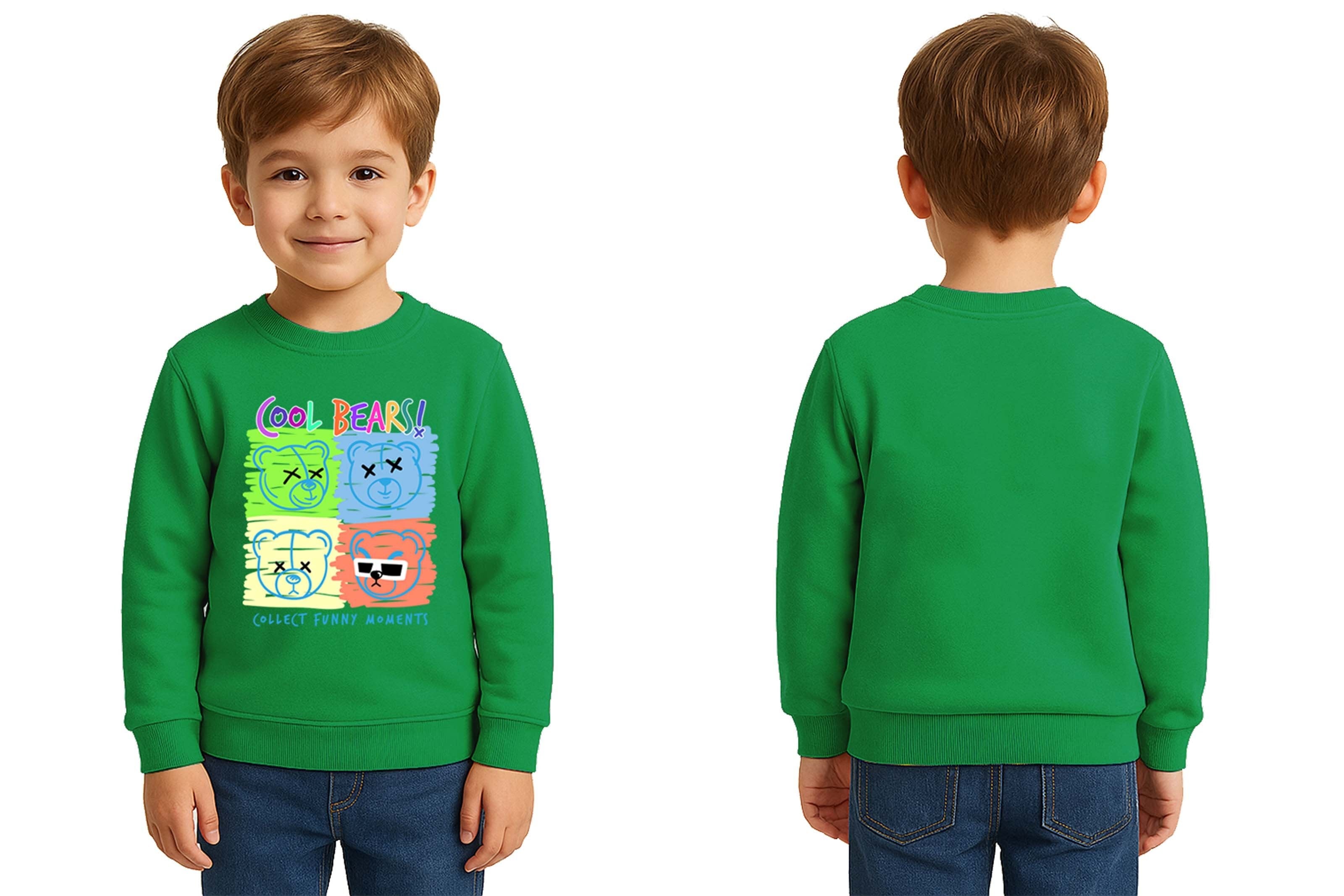 Unisex ayıcık bear Baskılı Çocuk Swaetshirt 3 İplik Şardonlu