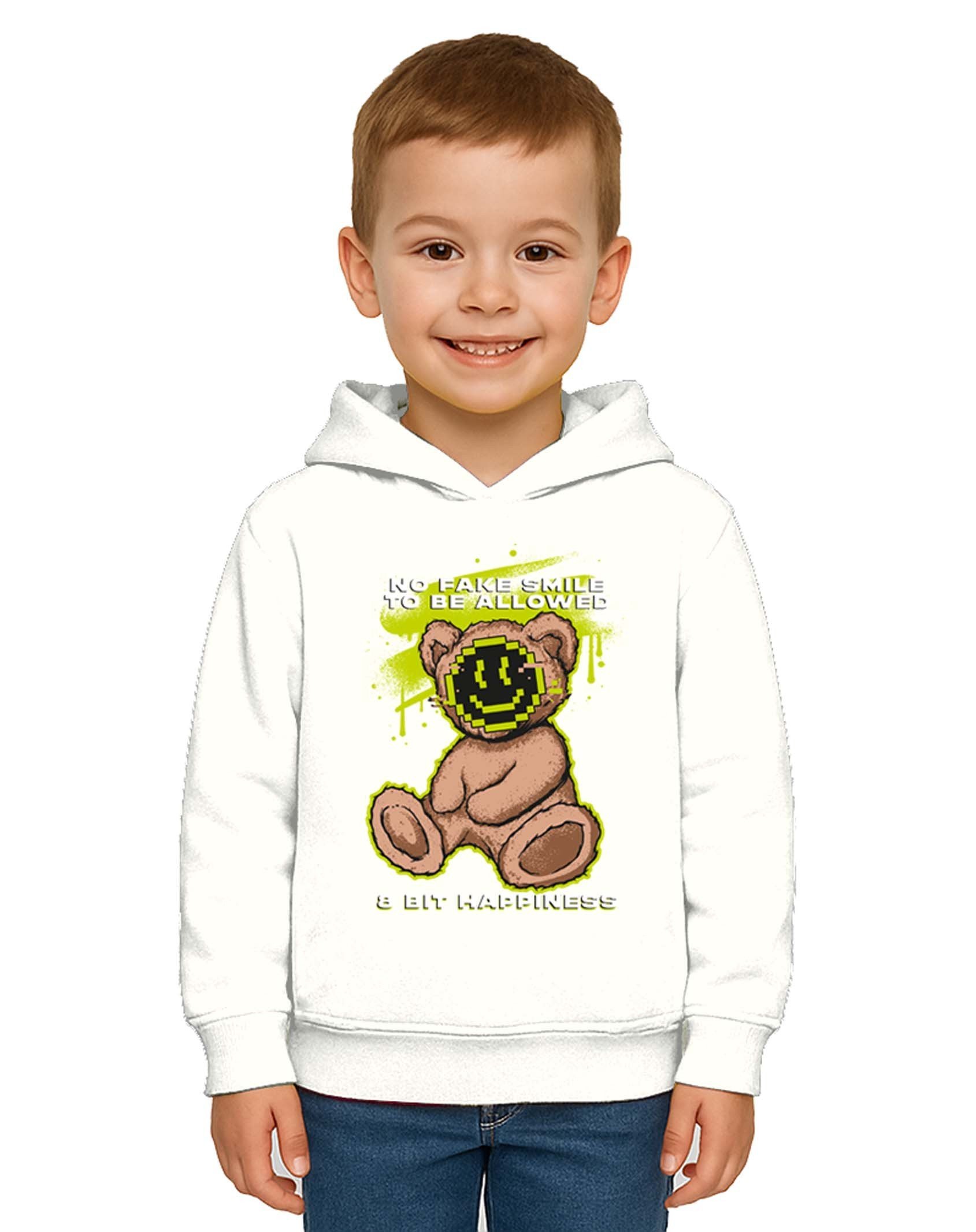 Unisex ayıcık bear Baskılı Çocuk Swaetshirt Kapşonlu 3 İplik Şardonlu