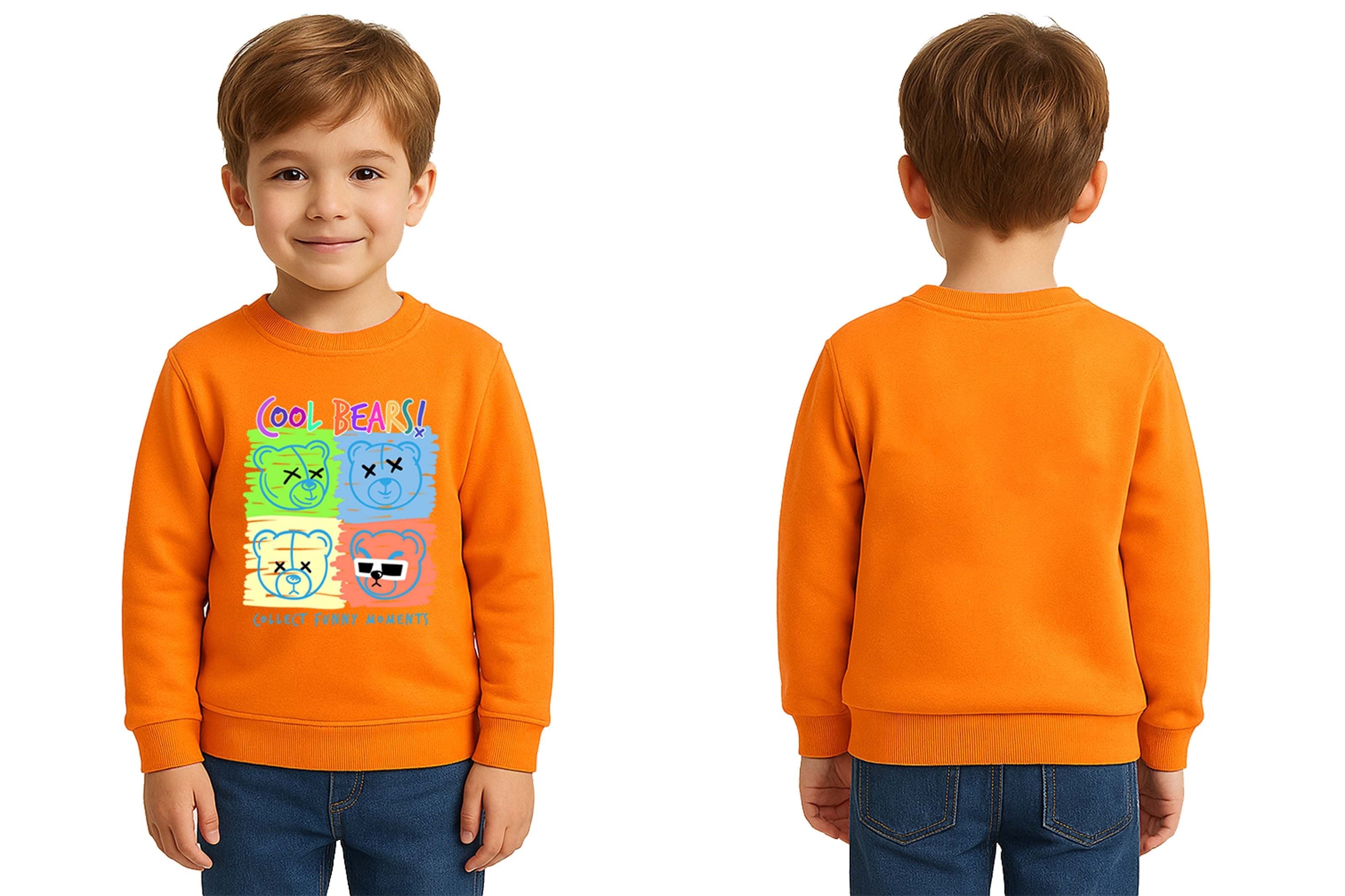 Unisex ayıcık bear Baskılı Çocuk Swaetshirt 3 İplik Şardonlu