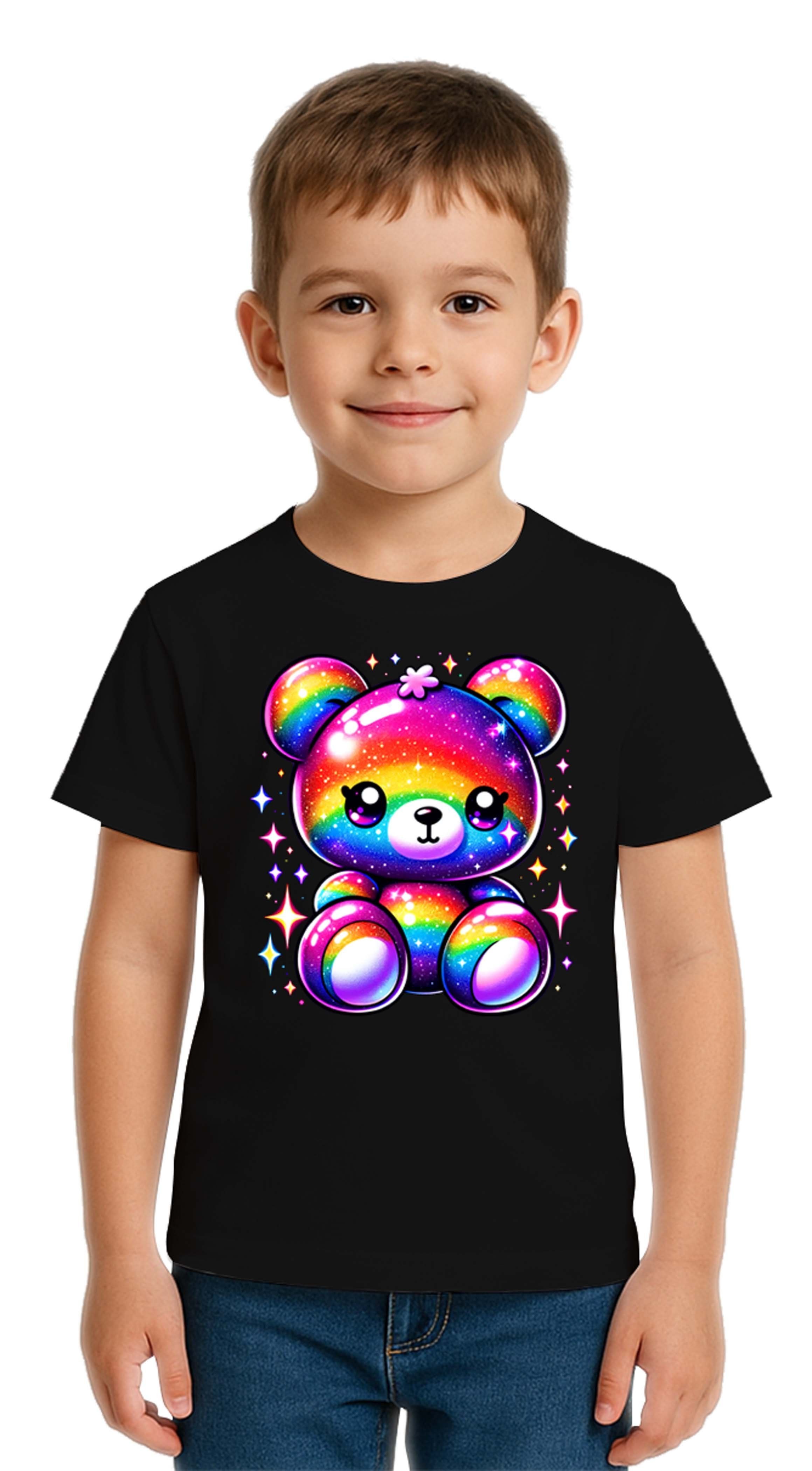 Unisex Ayıcık Bear Baskılı Çocuk Tişört pamuklu penye kumaş