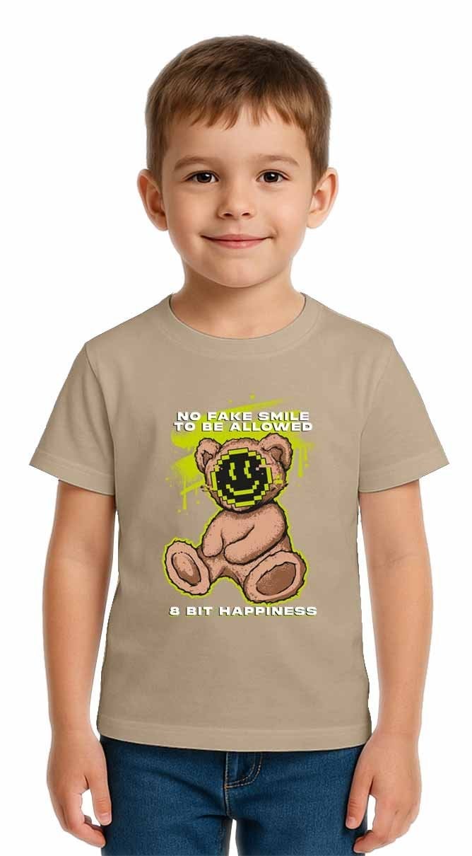 Unisex Ayıcık Bear Baskılı Çocuk Tişört pamuklu penye kumaş