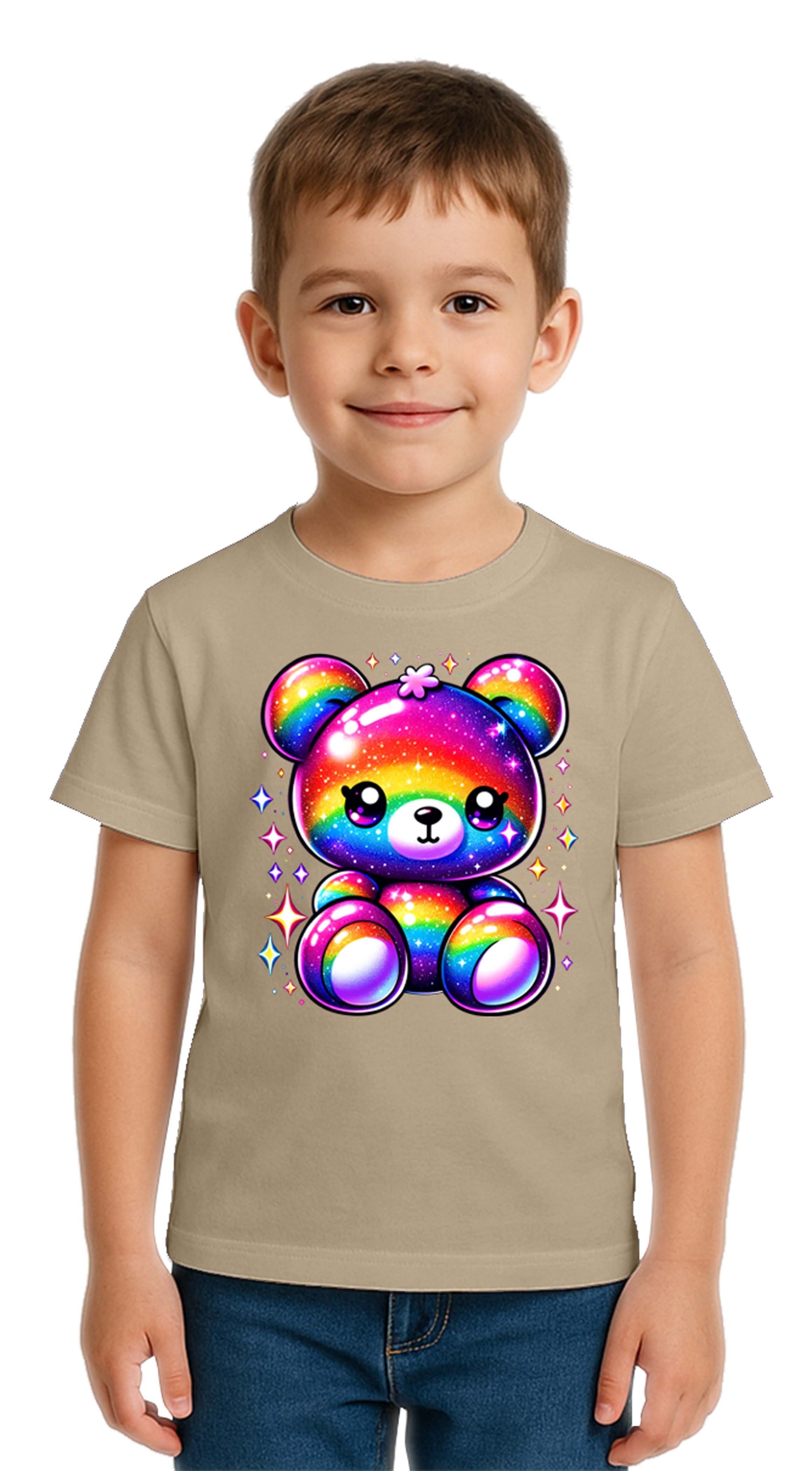 Unisex Ayıcık Bear Baskılı Çocuk Tişört pamuklu penye kumaş