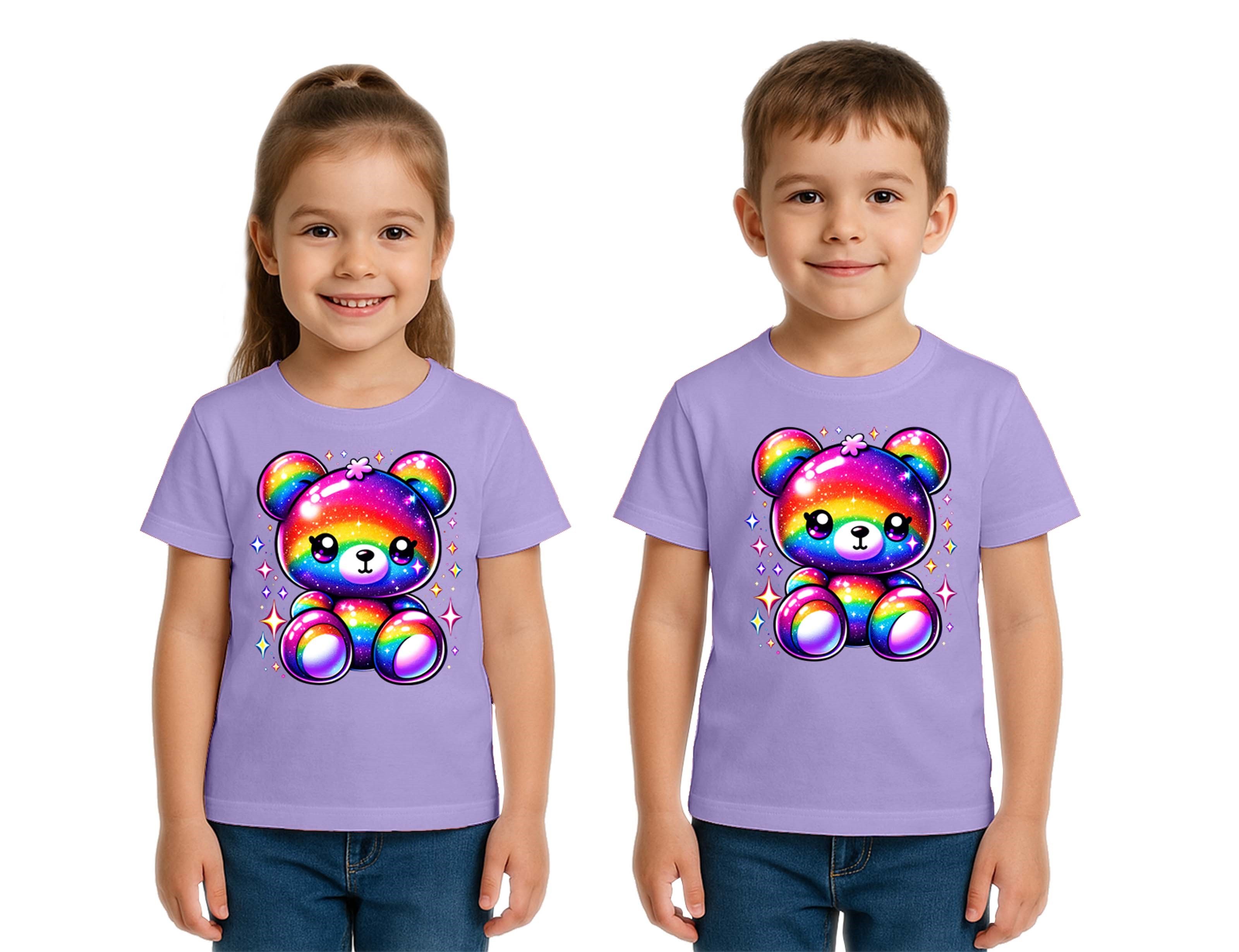 Unisex Ayıcık Bear Baskılı Çocuk Tişört pamuklu penye kumaş