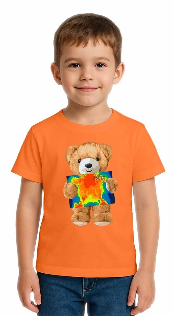 Unisex Ayıcık Bear Baskılı Çocuk Tişört pamuklu penye kumaş
