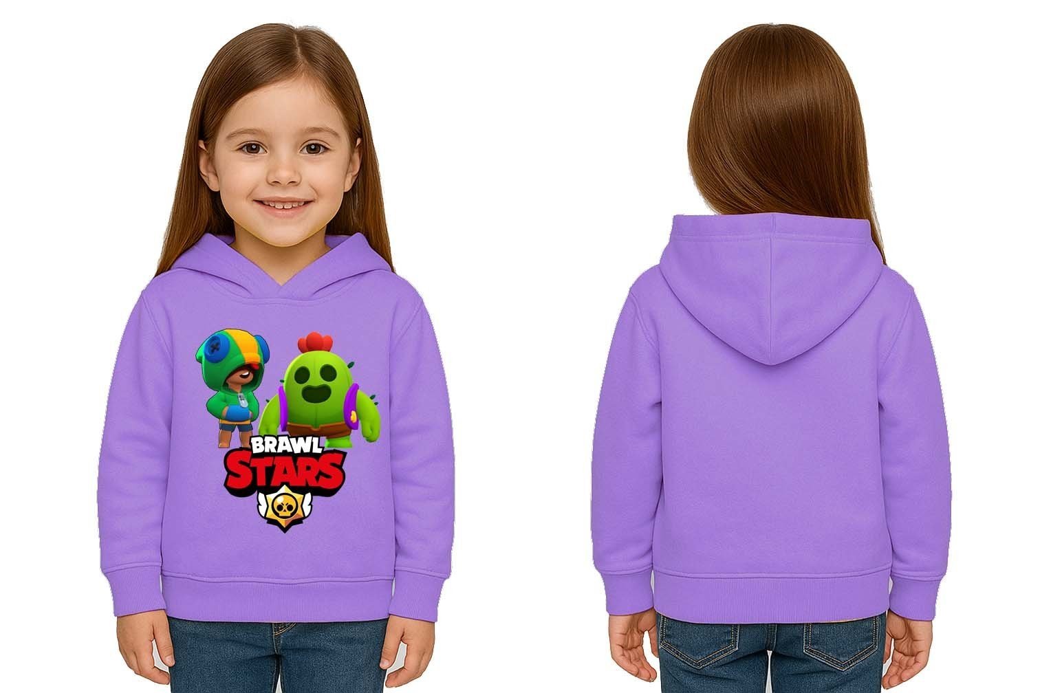 Unisex  Baskılı brawl stars Çocuk Swaetshirt Kapüşonlu 3 İplik Şardonlu