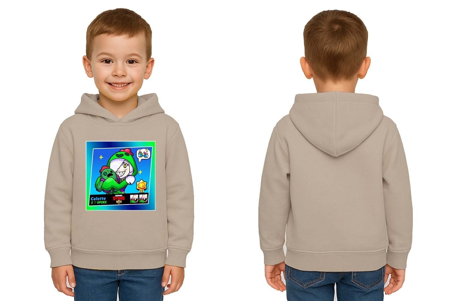 Unisex  Baskılı brawl stars Çocuk Swaetshirt Kapüşonlu 3 İplik Şardonlu