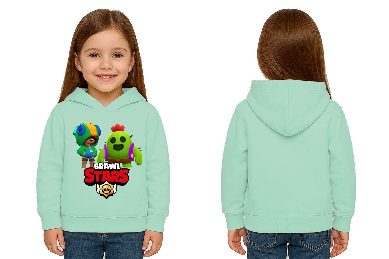 Unisex  Baskılı brawl stars Çocuk Swaetshirt Kapüşonlu 3 İplik Şardonlu