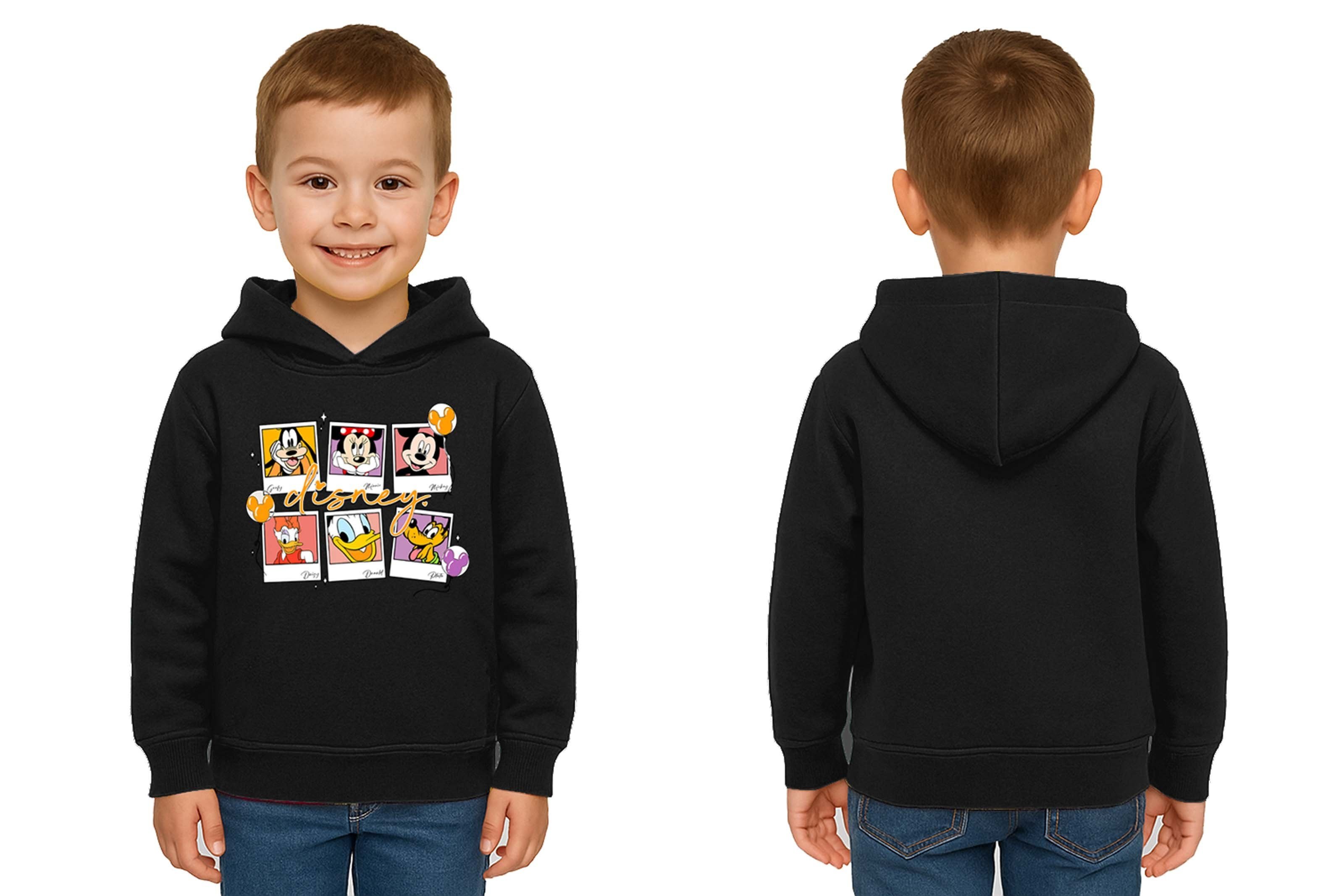 Unisex Baskılı Çocuk Swaetshirt Kapşonlu 3 İplik Şardonlu