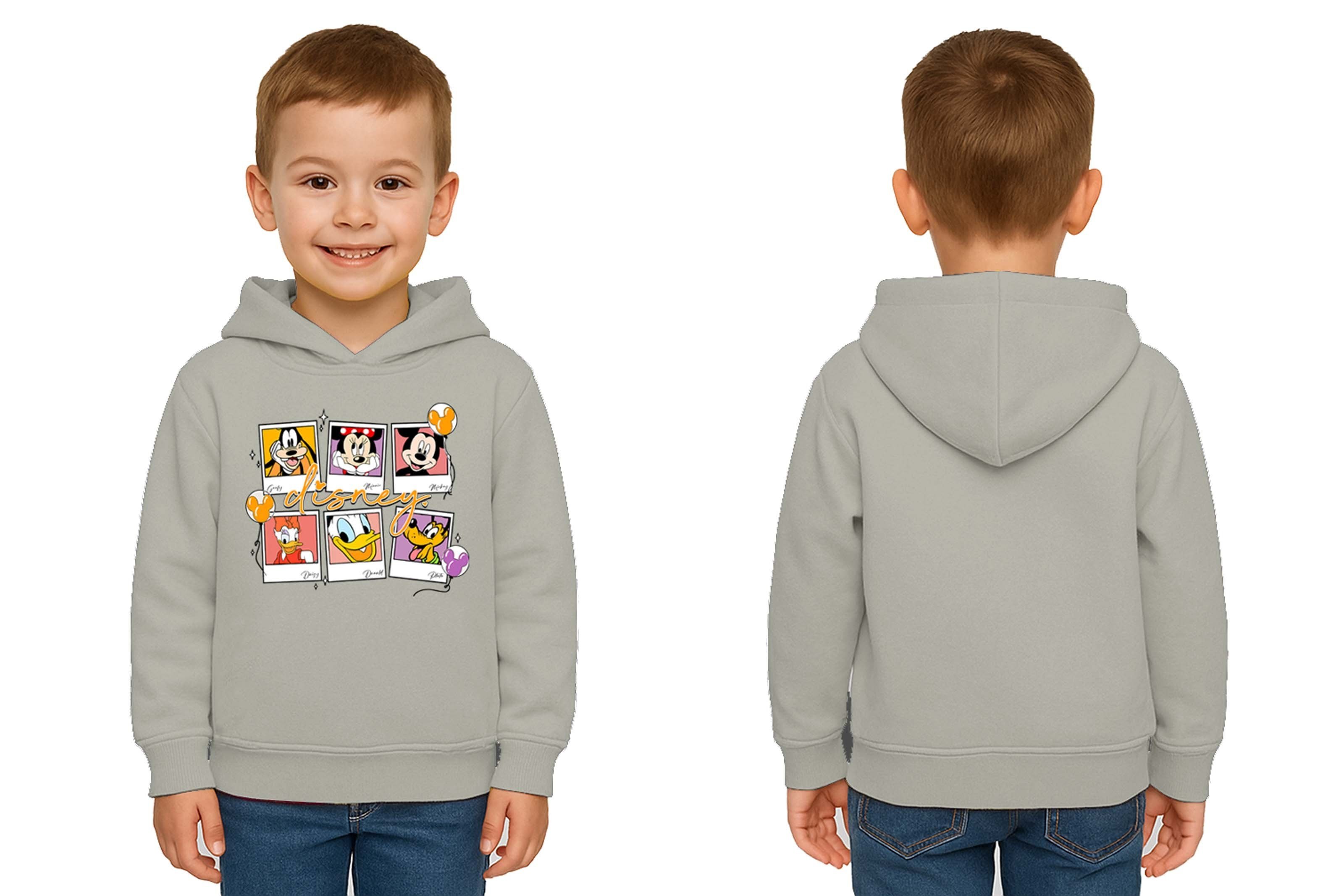 Unisex Baskılı Çocuk Swaetshirt Kapşonlu 3 İplik Şardonlu
