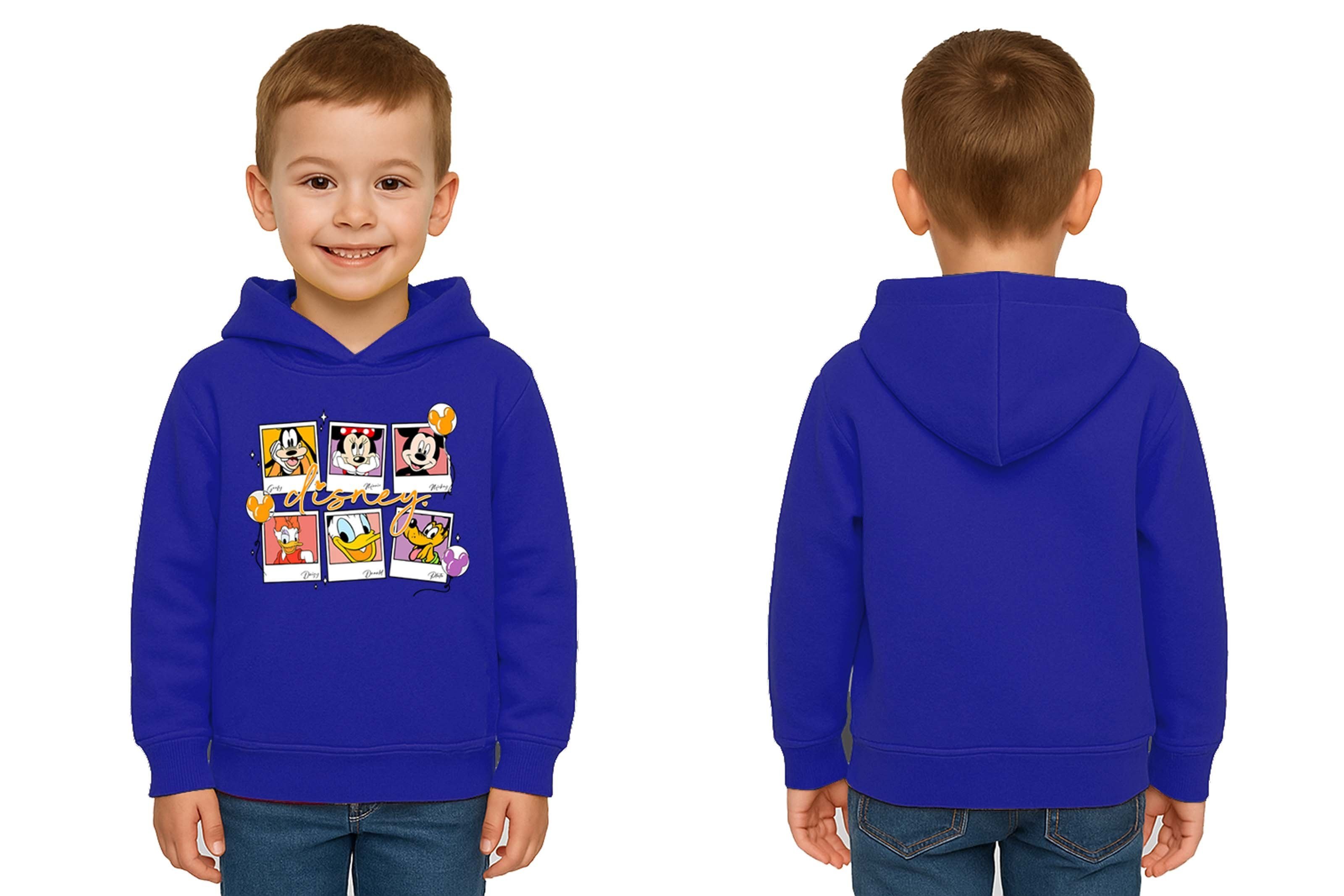 Unisex Baskılı Çocuk Swaetshirt Kapşonlu 3 İplik Şardonlu
